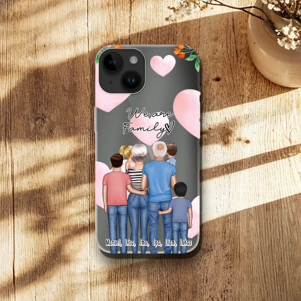 Personalisierte Handyhülle - Oma + Opa (Großeltern) + 1-4 Enkelkinder