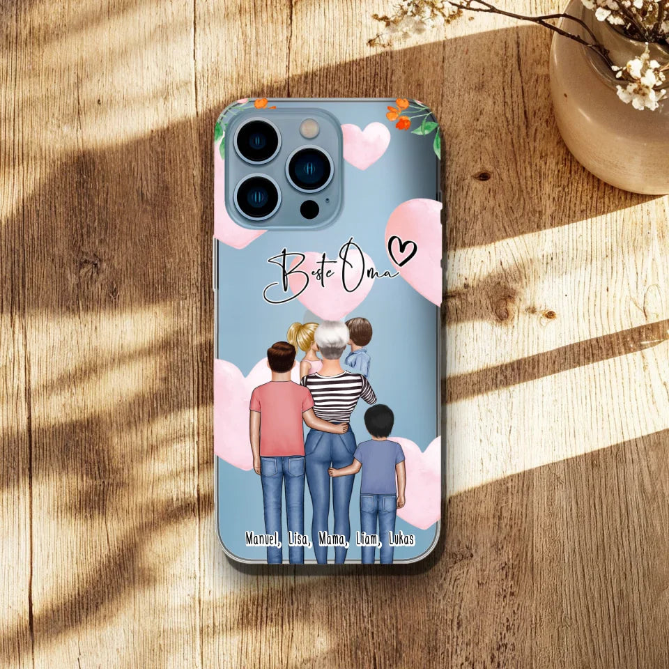 Personalisierte Handyhülle - Oma + 1-4 Enkelkinder