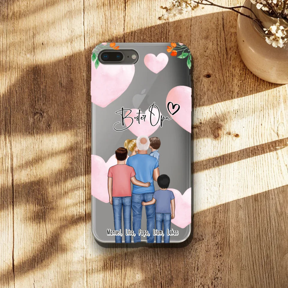 Personalisierte Handyhülle - Opa + 1-4 Enkelkinder