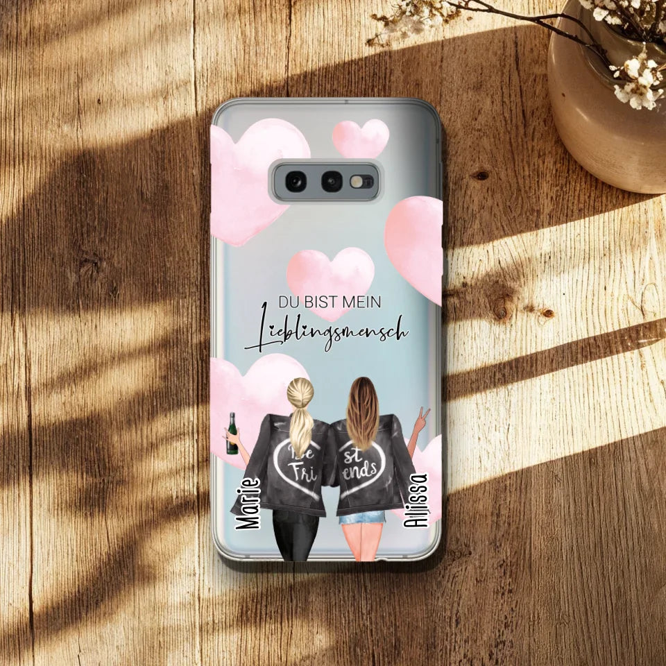 Personalisierte Handyhülle - Beste Freundin mit Jacken (2 Freundinnen) - Samsung