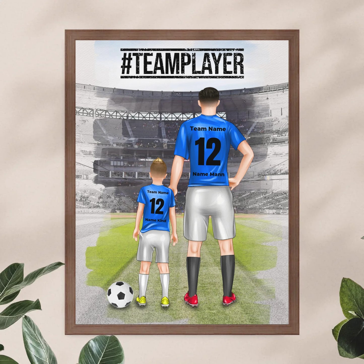 Personalisiertes Fußball Poster mit mehreren Fußballern/Fußballerinnen - Familienposter