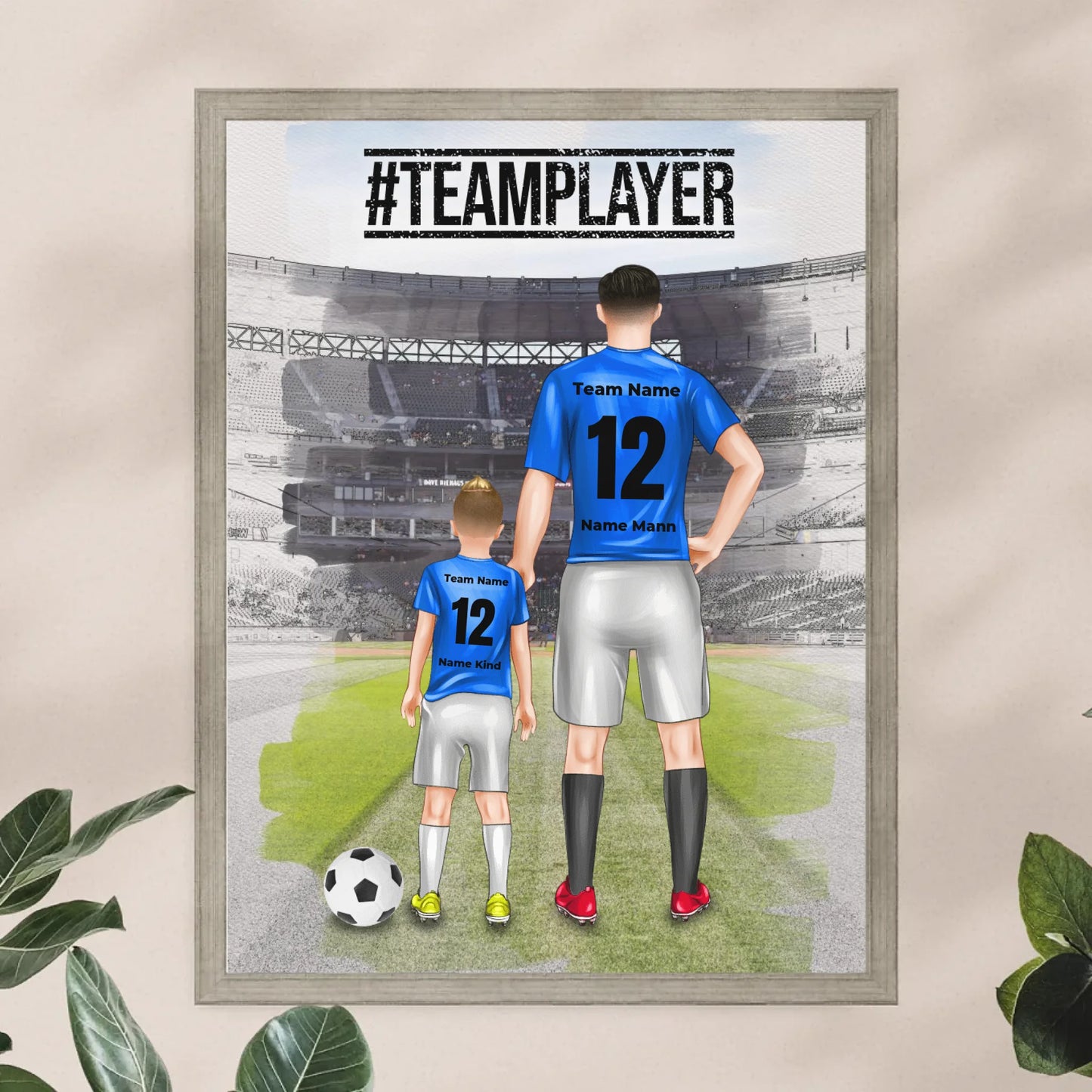 Personalisiertes Fußball Poster mit mehreren Fußballern/Fußballerinnen - Familienposter
