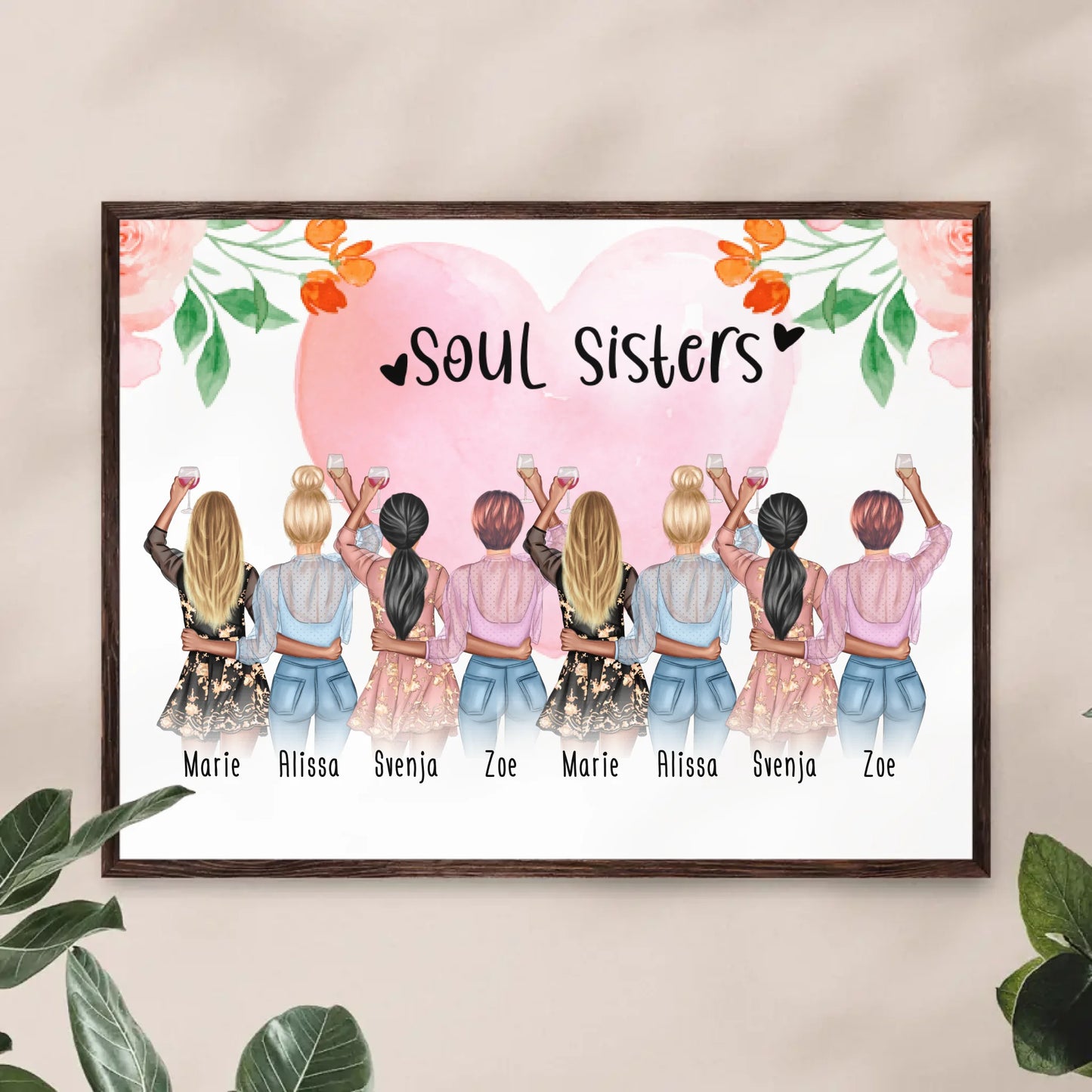 Personalisiertes Poster - Beste Freundinnen (8 Freundinnen) - Best Friends