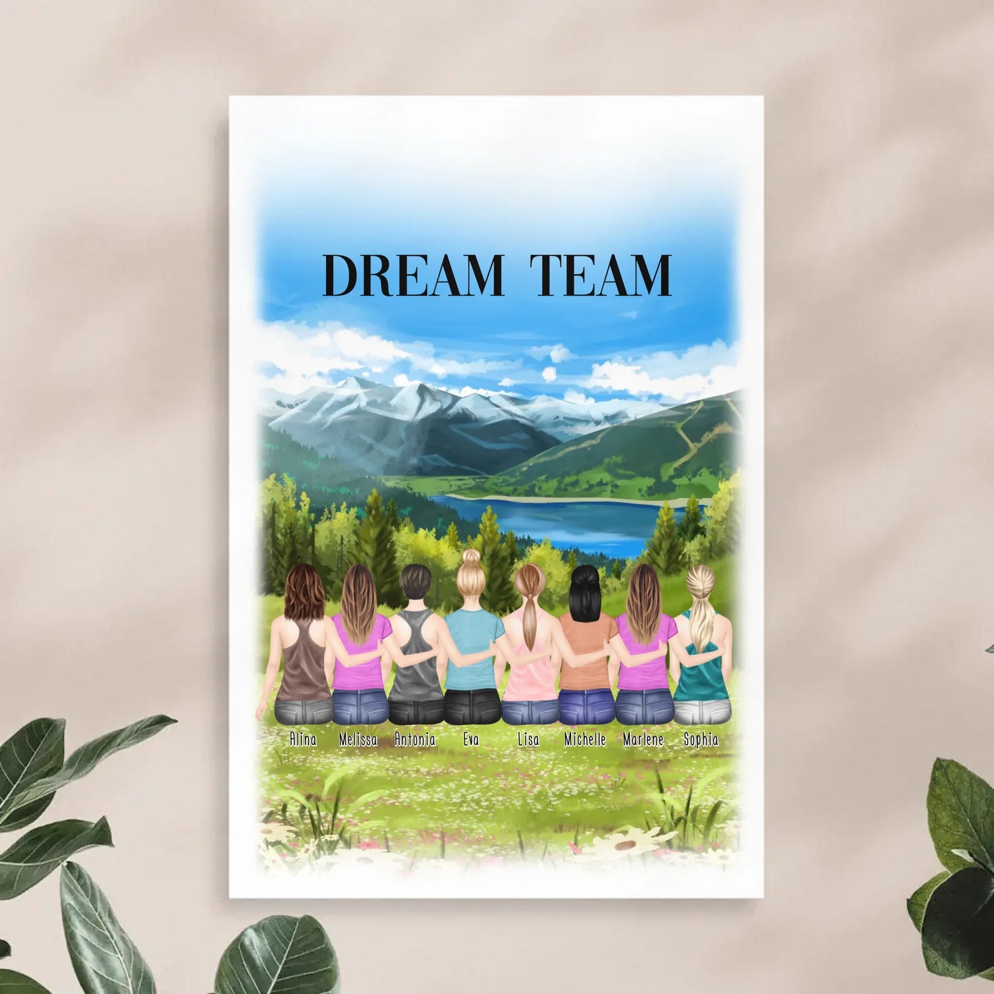 Personalisiertes Poster - Beste Freundinnen (8 Freundinnen)