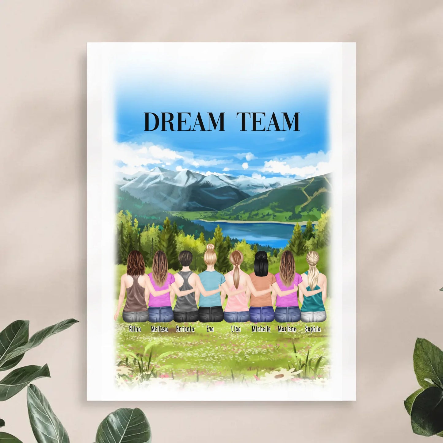 Personalisiertes Poster - Beste Freundinnen (8 Freundinnen)