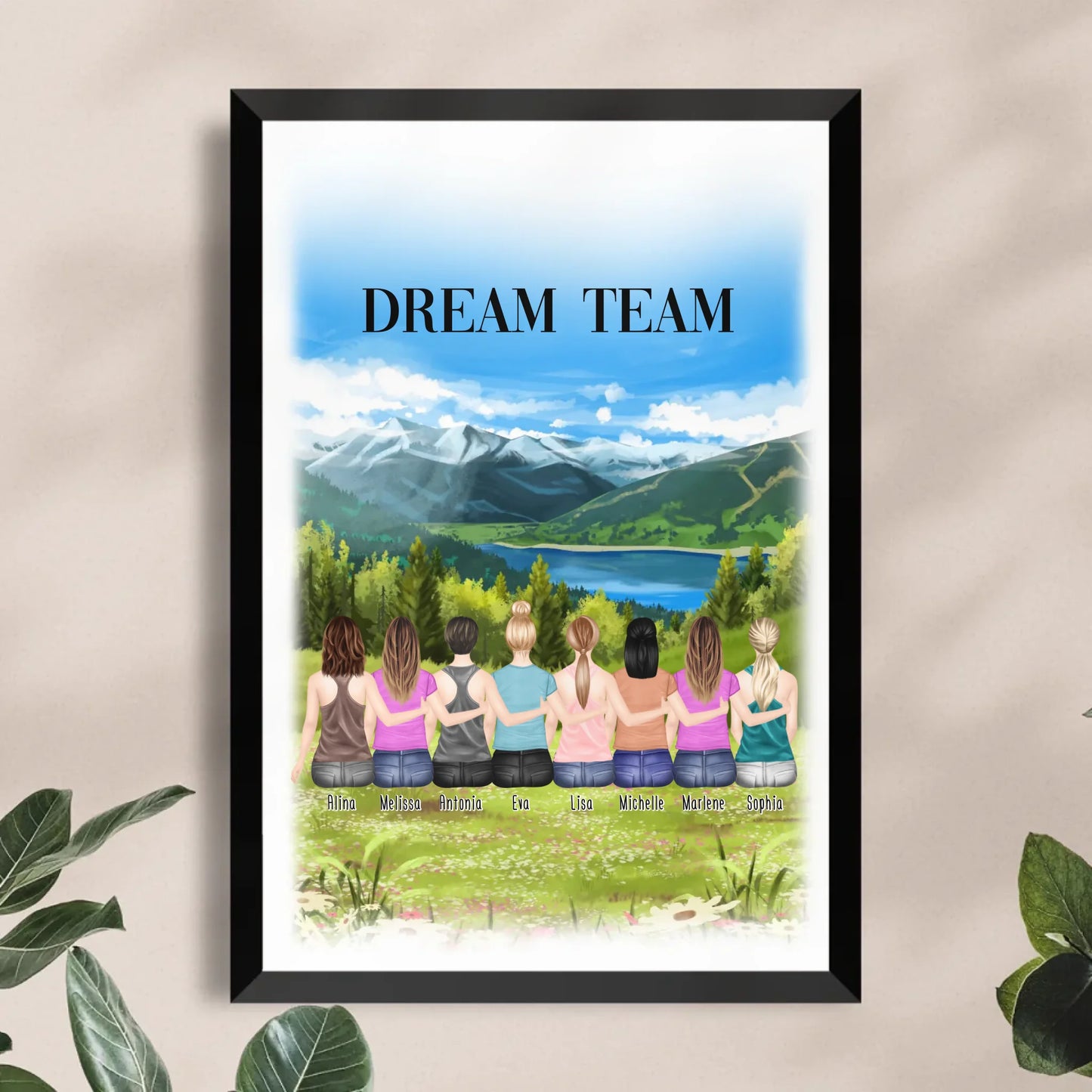 Personalisiertes Poster - Beste Freundinnen (8 Freundinnen)