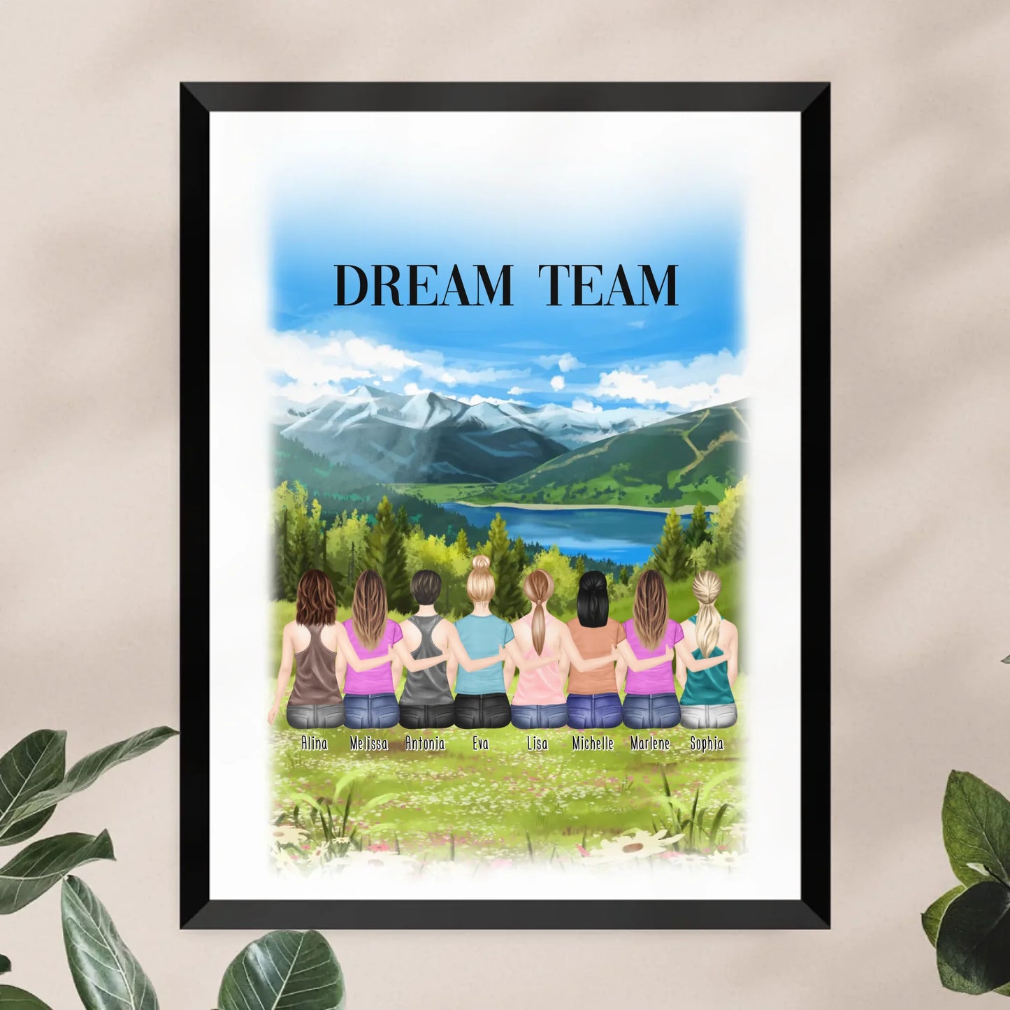 Personalisiertes Poster - Beste Freundinnen (8 Freundinnen)