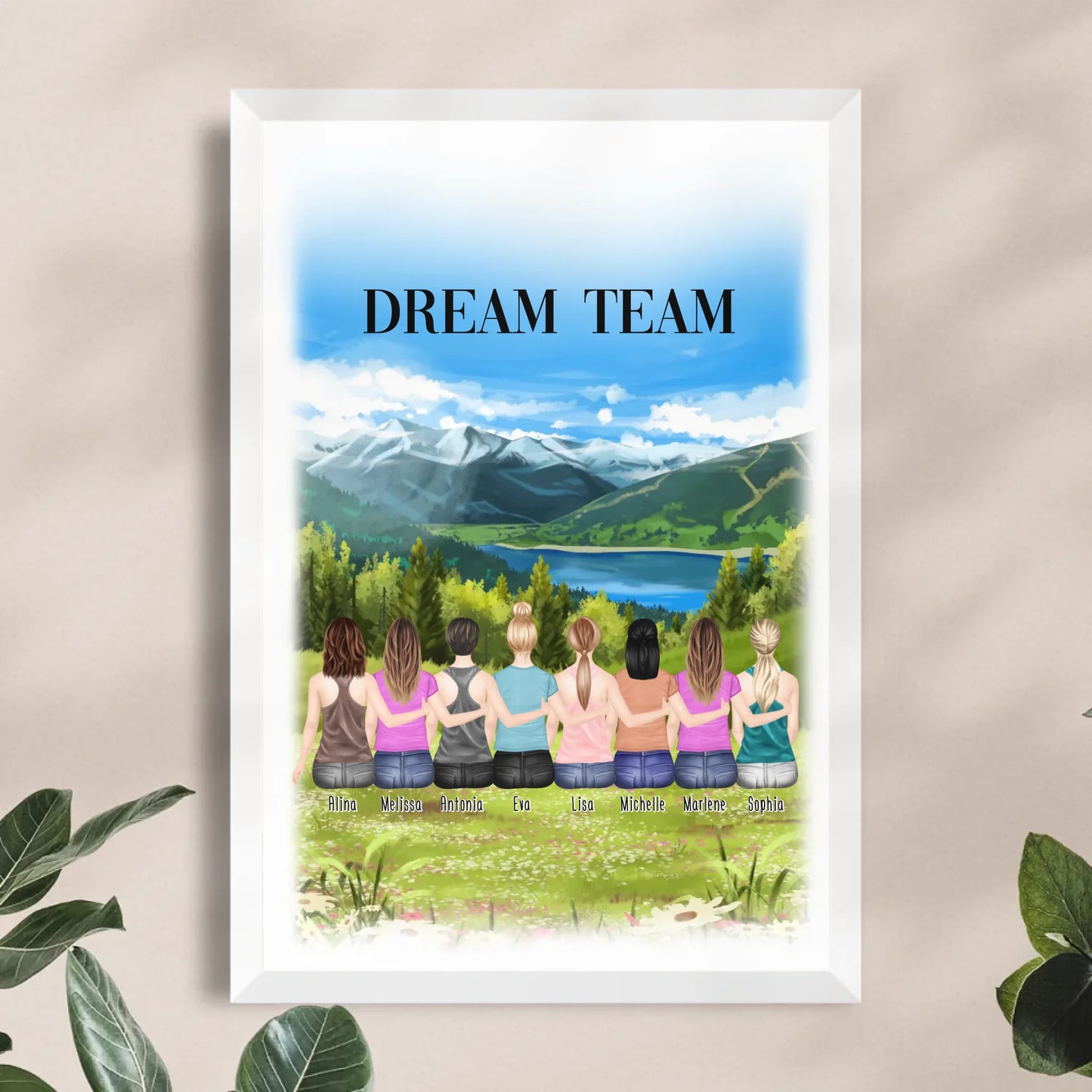 Personalisiertes Poster - Beste Freundinnen (8 Freundinnen)
