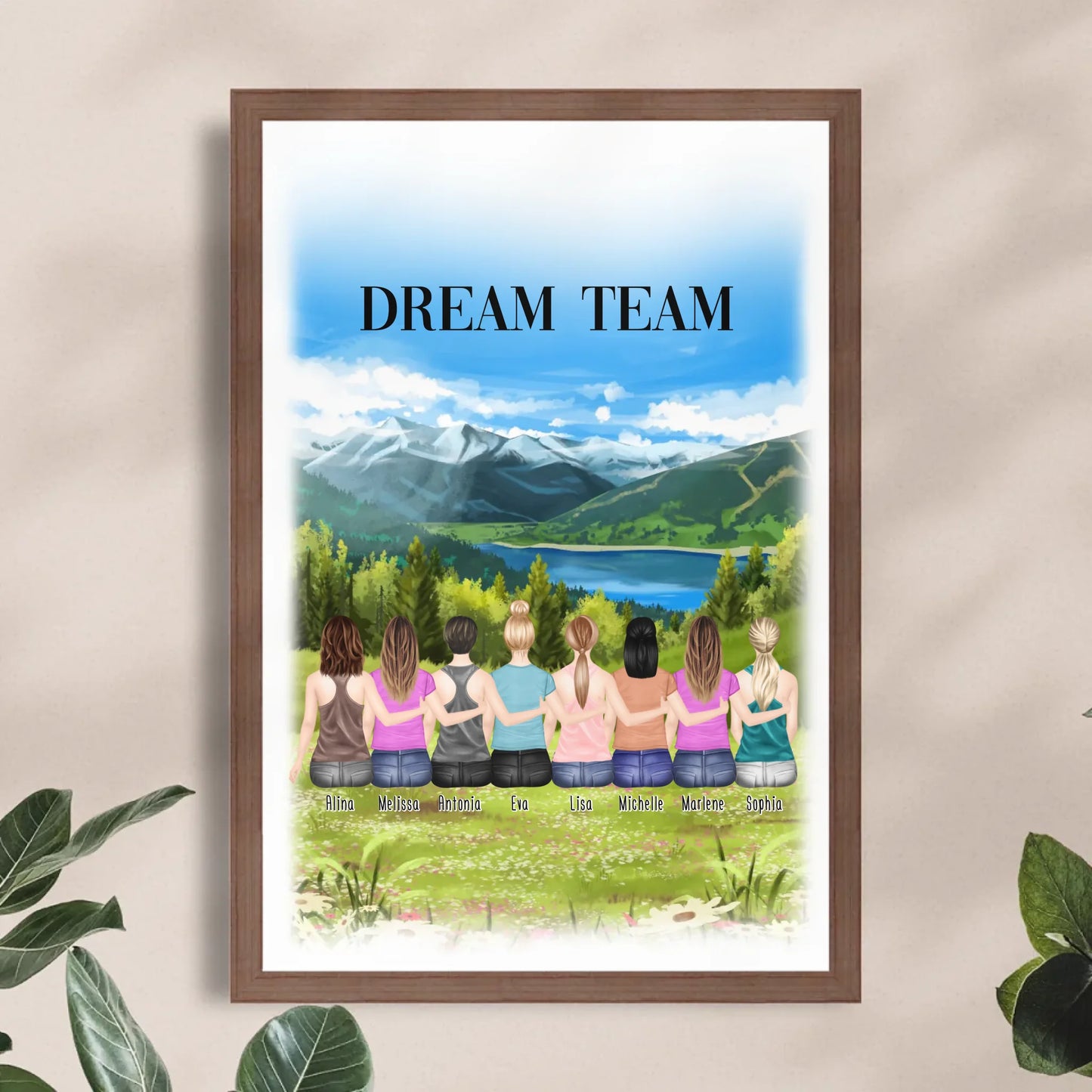 Personalisiertes Poster - Beste Freundinnen (8 Freundinnen)