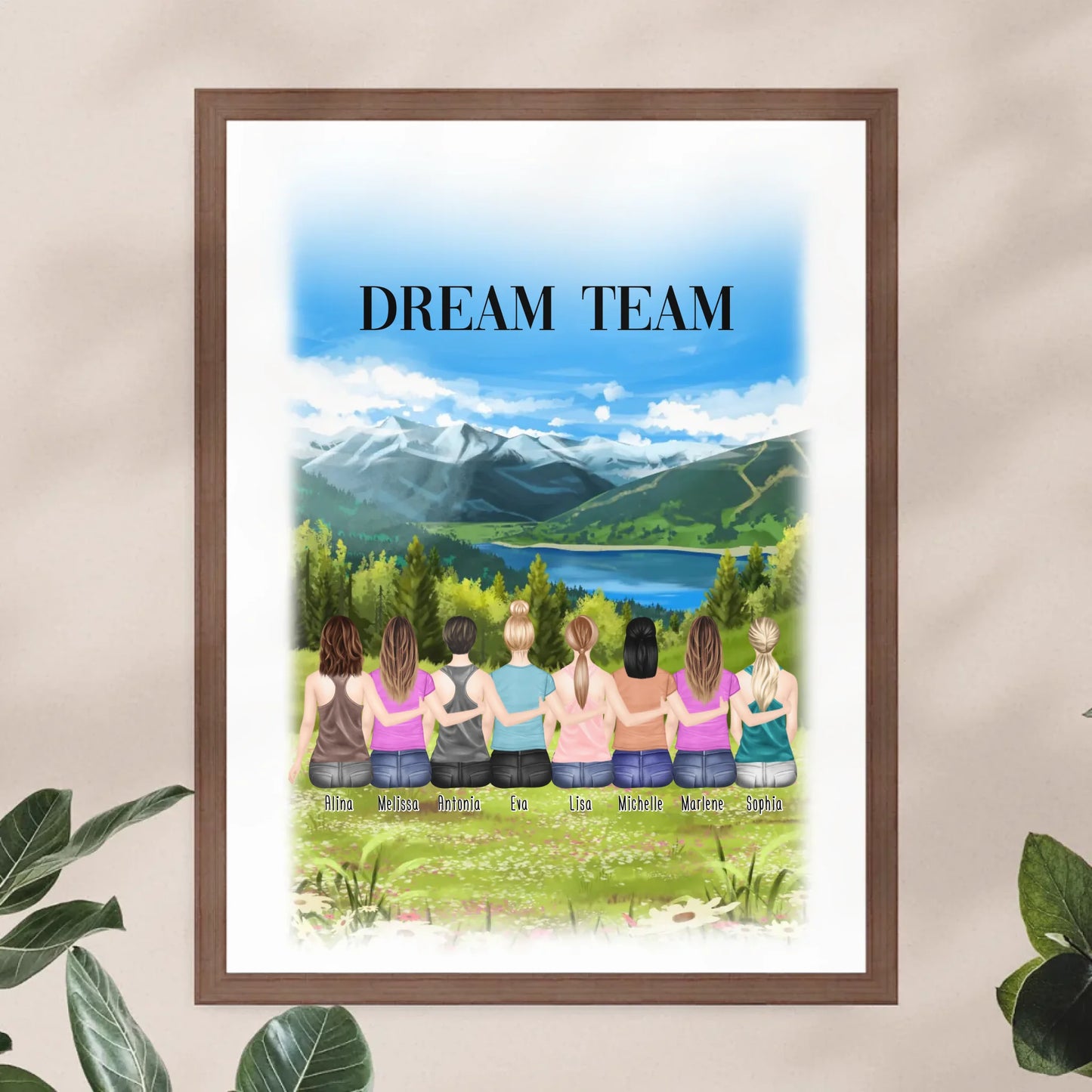 Personalisiertes Poster - Beste Freundinnen (8 Freundinnen)