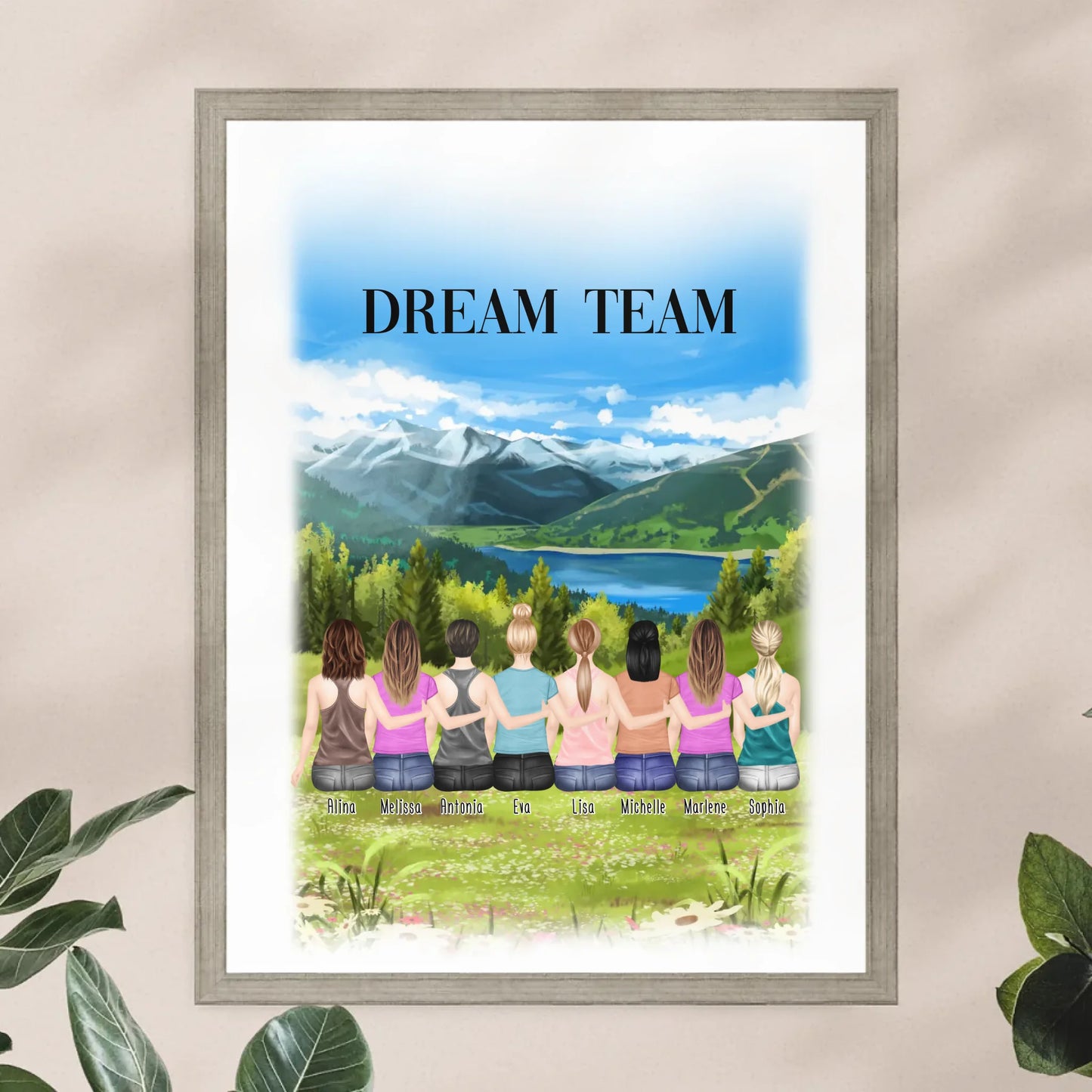 Personalisiertes Poster - Beste Freundinnen (8 Freundinnen)