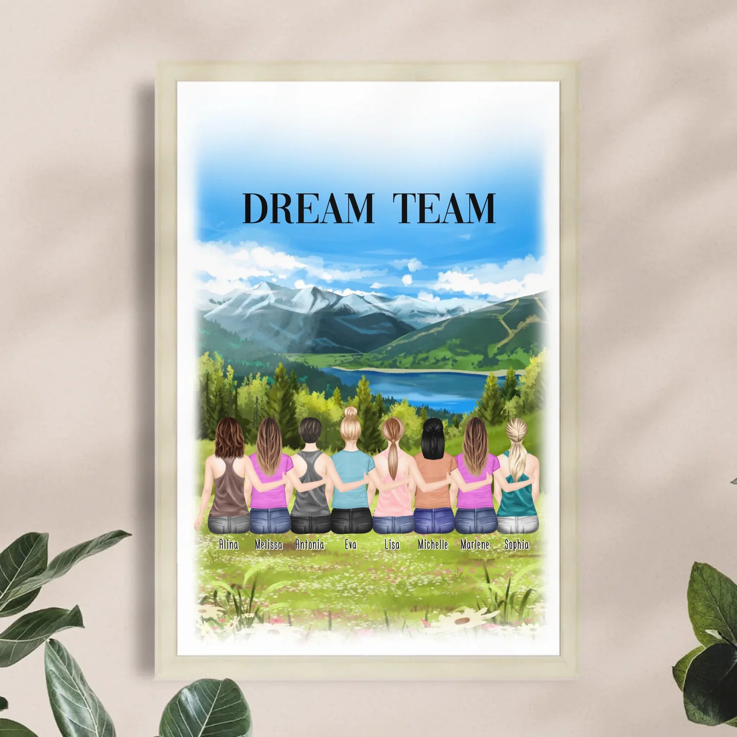 Personalisiertes Poster - Beste Freundinnen (8 Freundinnen)