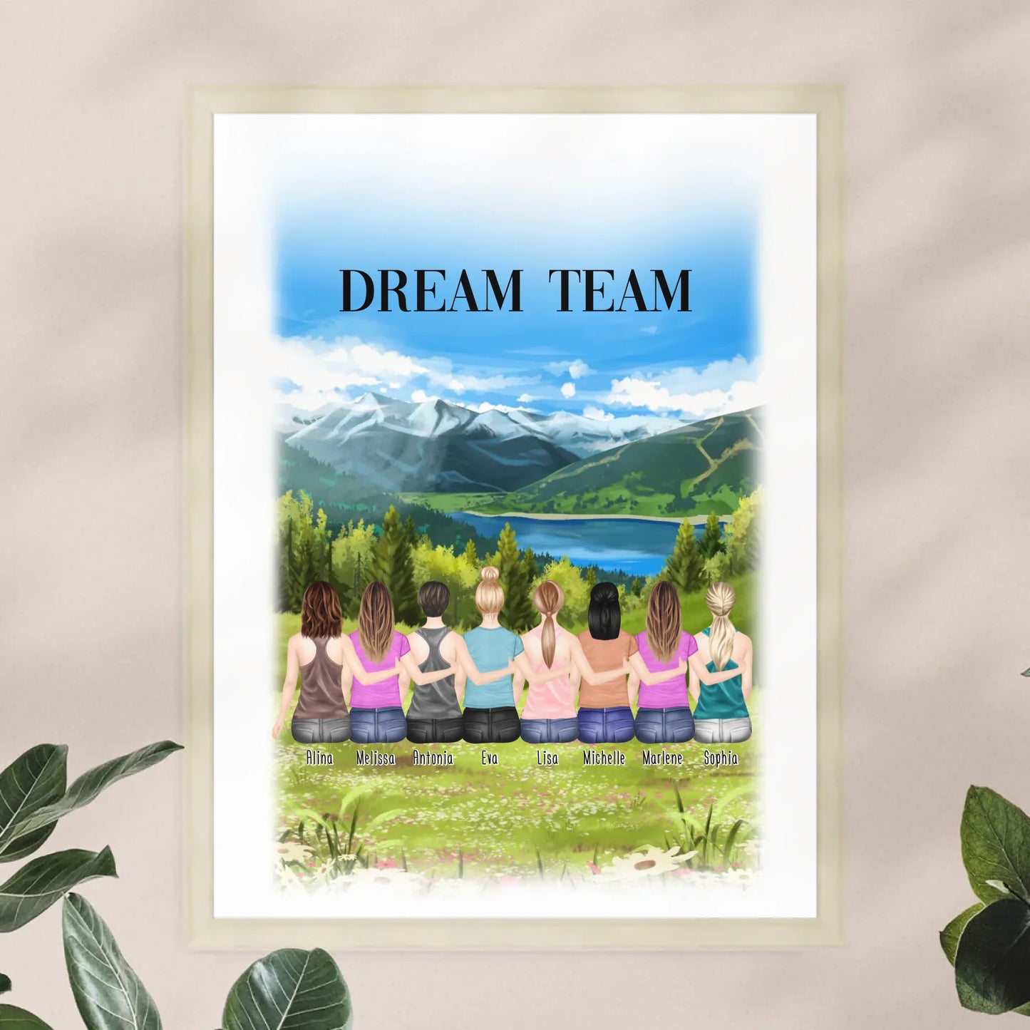 Personalisiertes Poster - Beste Freundinnen (8 Freundinnen)