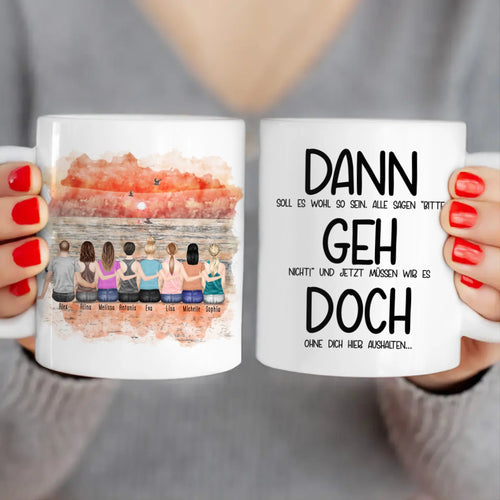 Personalisierte Tasse Kollegen (7 Frauen + 1 Mann) - Abschiedsgeschenk