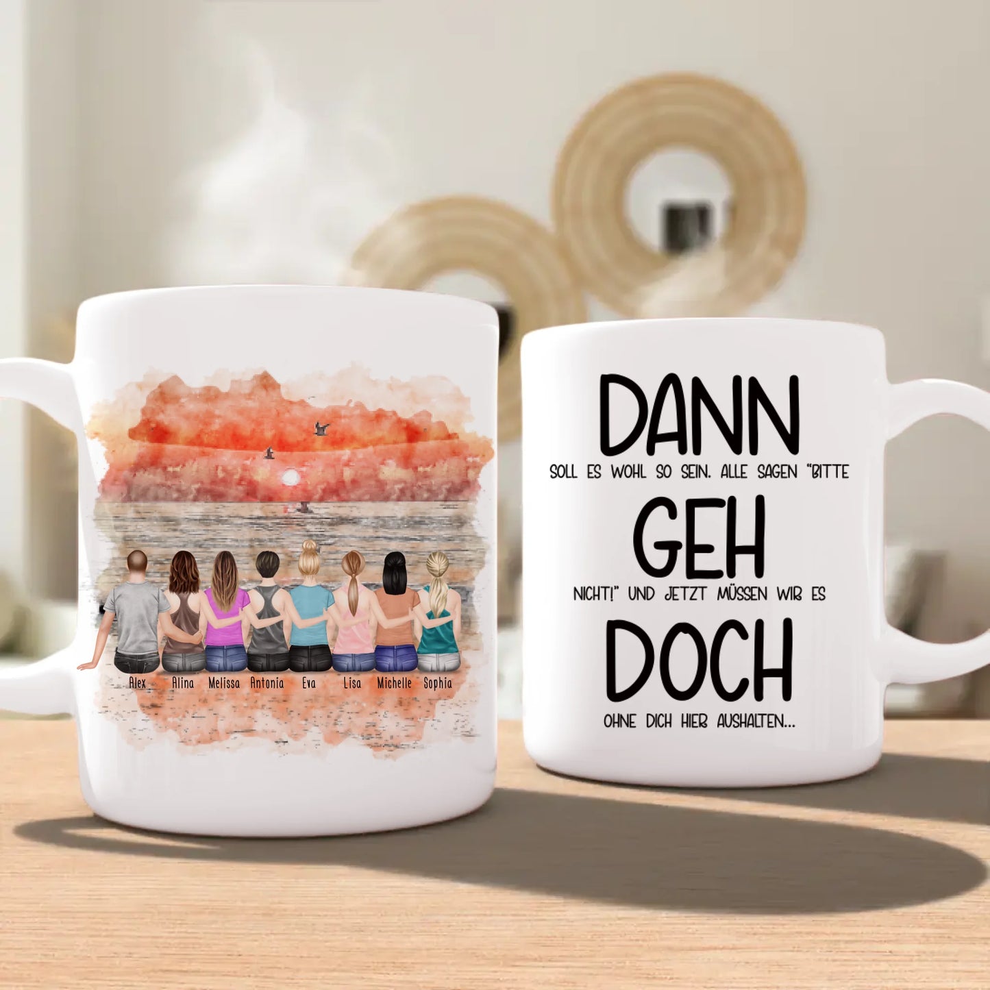 Personalisierte Tasse Kollegen (7 Frauen + 1 Mann) - Abschiedsgeschenk