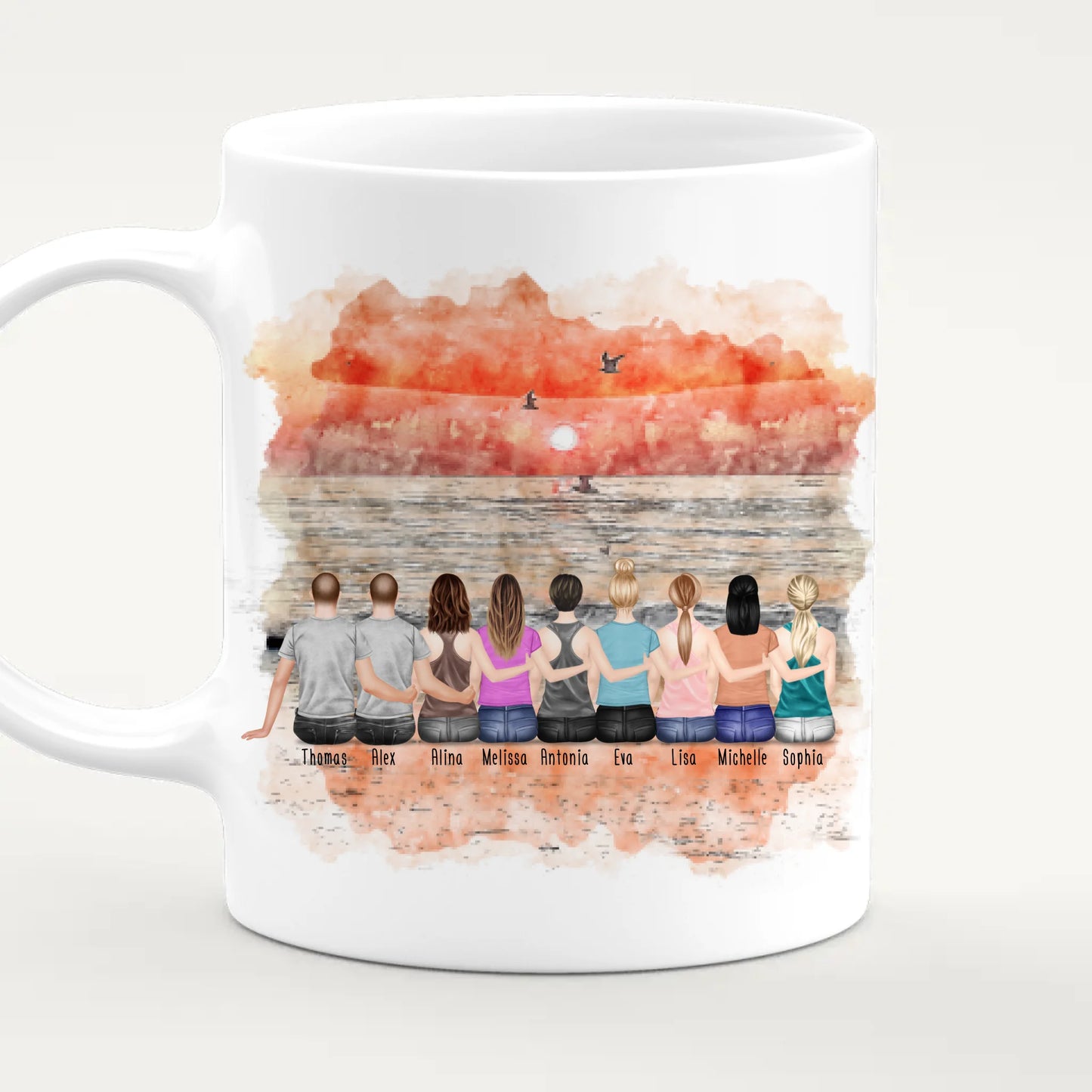 Personalisierte Tasse Kollegen (7 Frauen + 2 Männer) - Abschiedsgeschenk