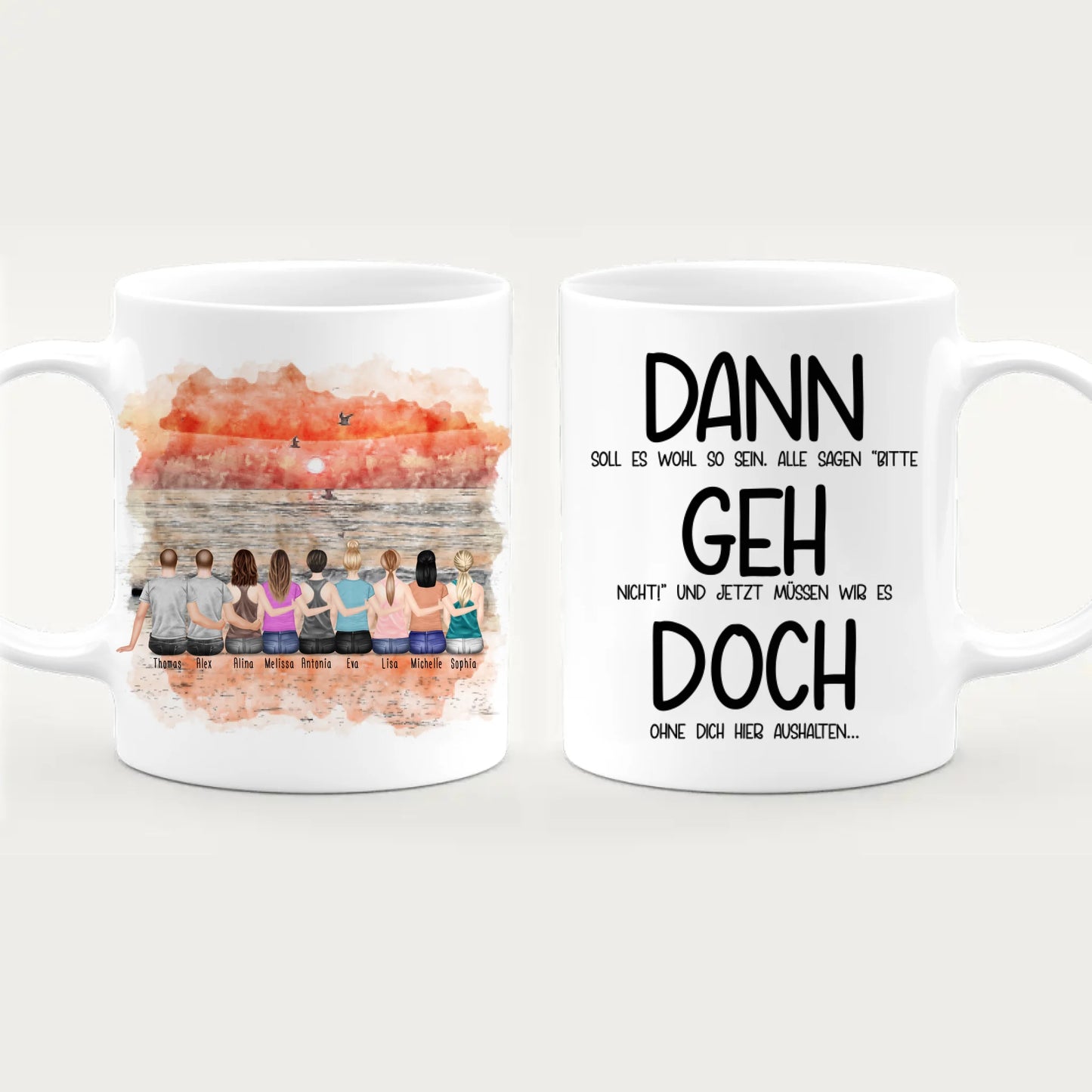 Personalisierte Tasse Kollegen (7 Frauen + 2 Männer) - Abschiedsgeschenk
