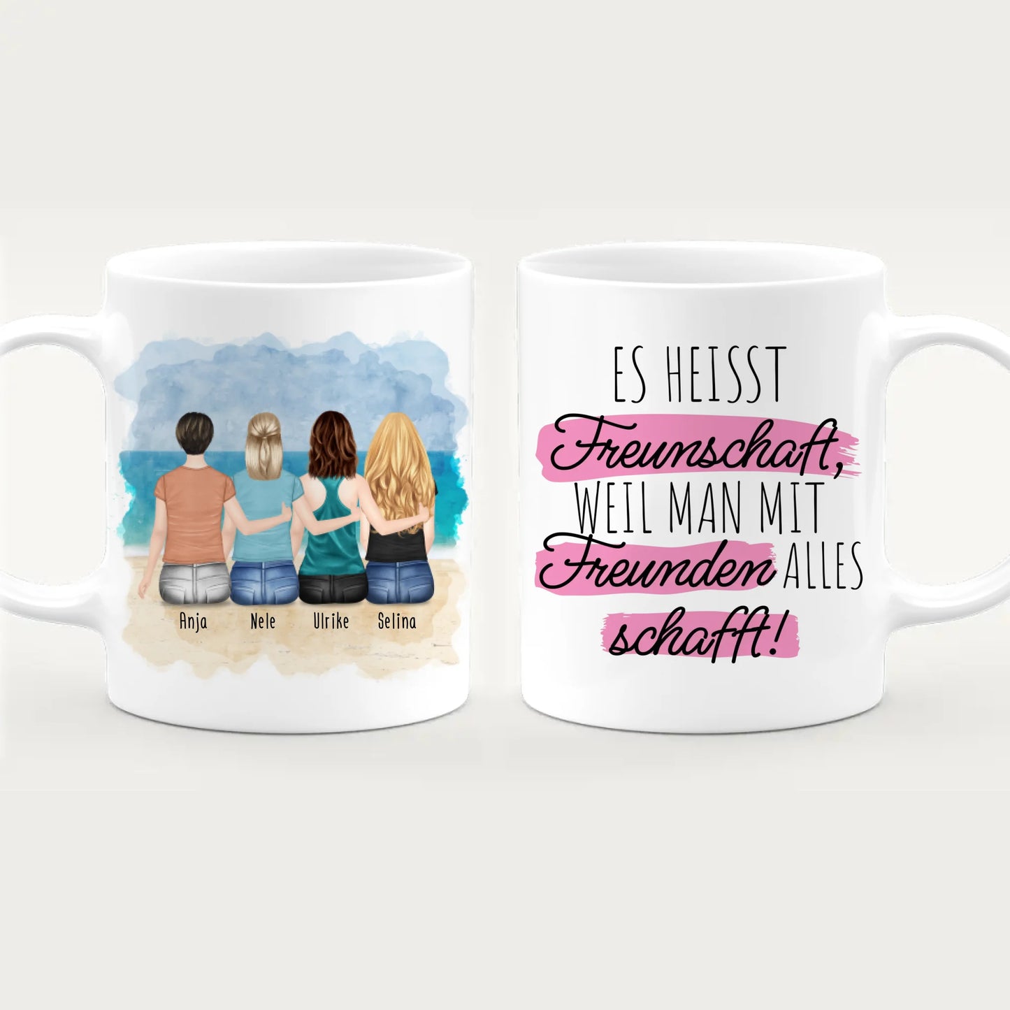 Personalisierte Tasse für Beste Freundinnen (4 Freundinnen)