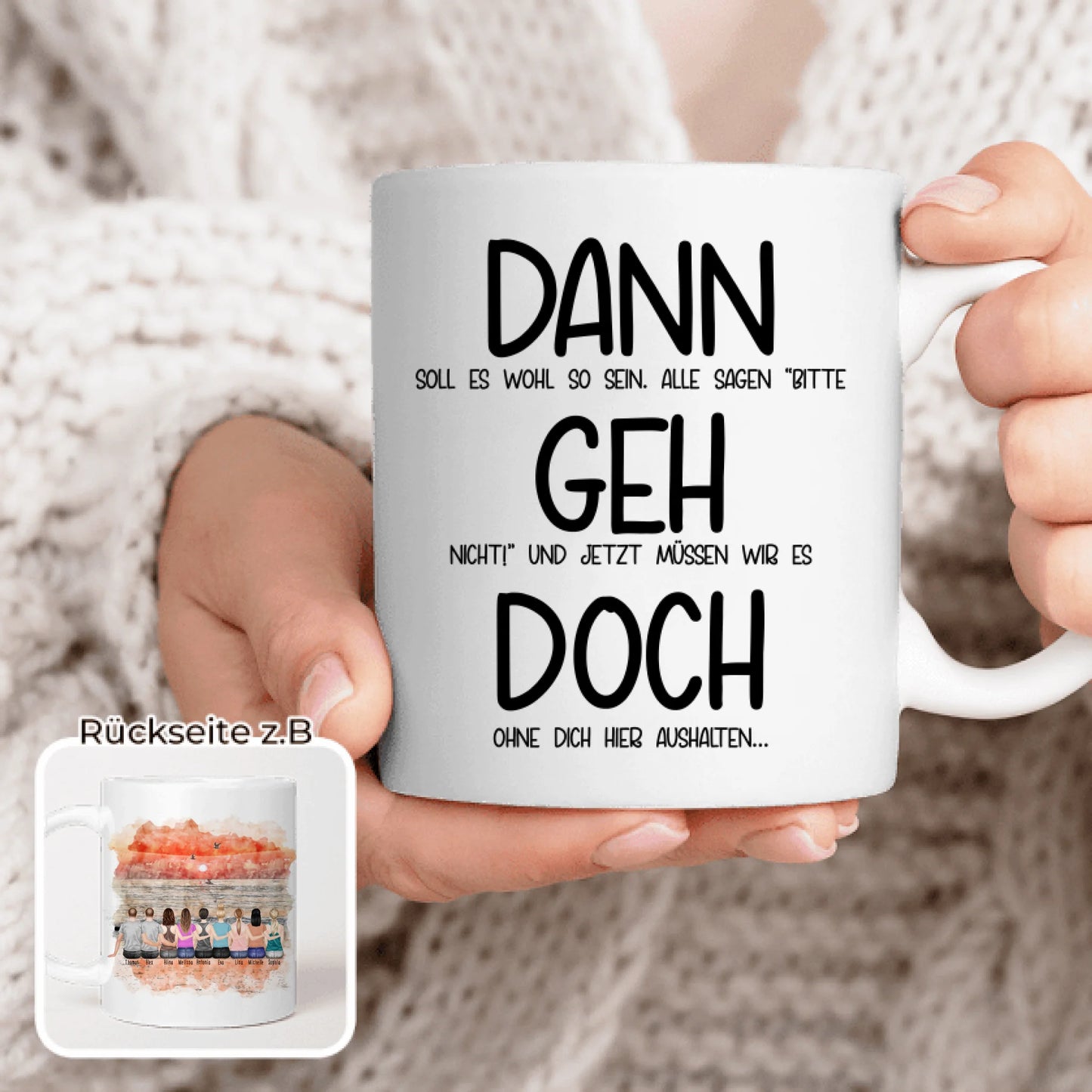 Personalisierte Tasse Kollegen (7 Frauen + 2 Männer) - Abschiedsgeschenk