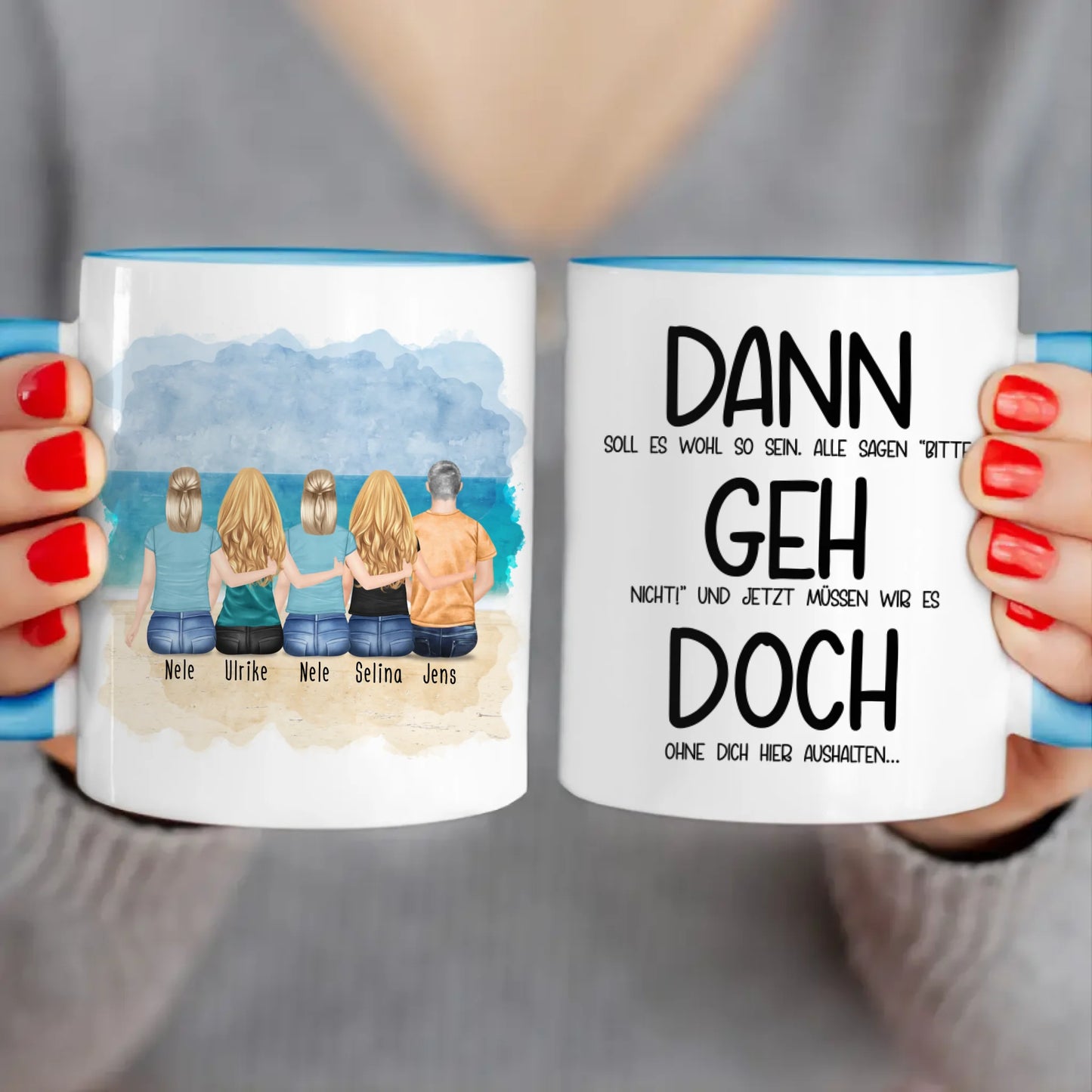 Personalisierte Tasse Kollegen (1 Mann + 4 Frauen) - Abschiedsgeschenk