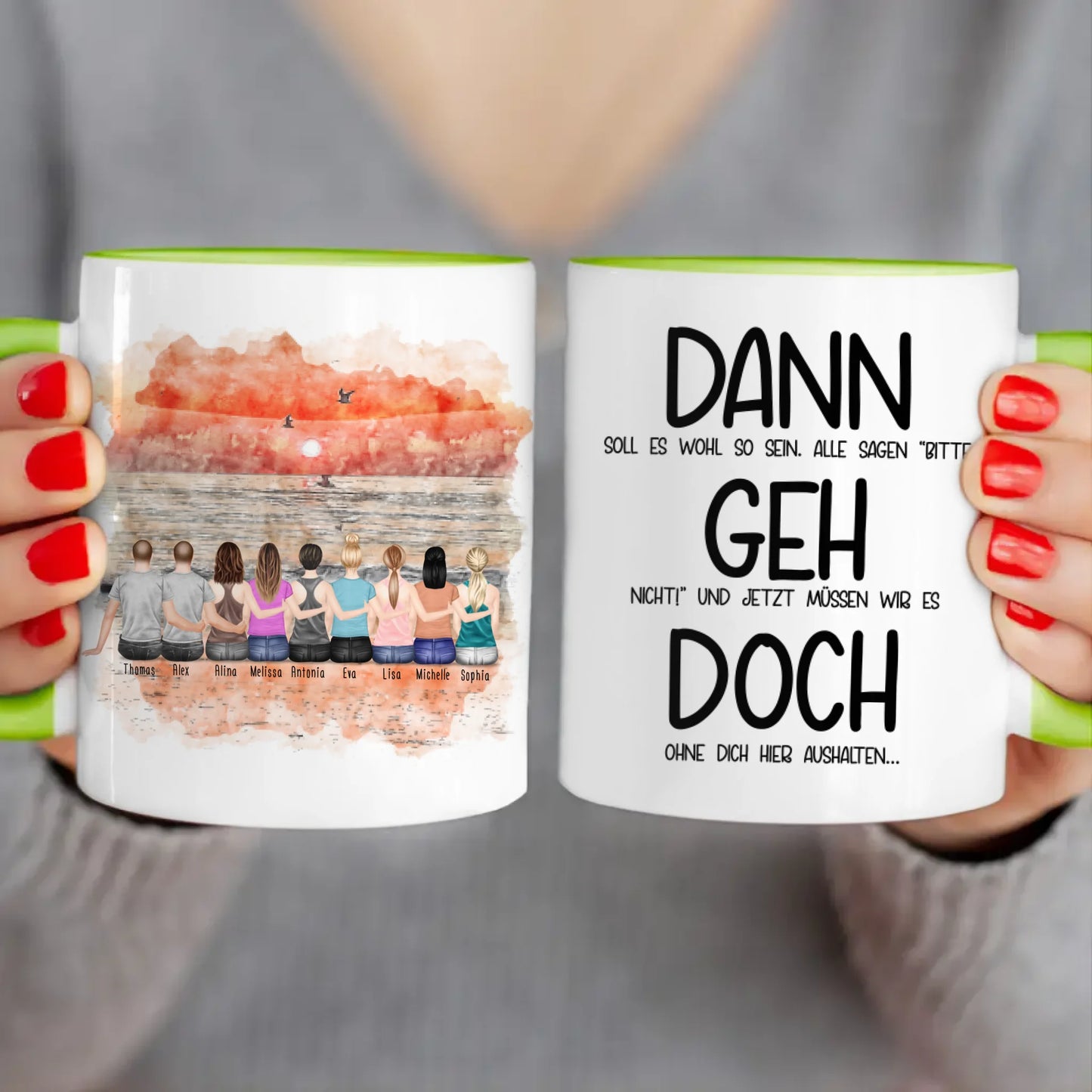 Personalisierte Tasse Kollegen (7 Frauen + 2 Männer) - Abschiedsgeschenk