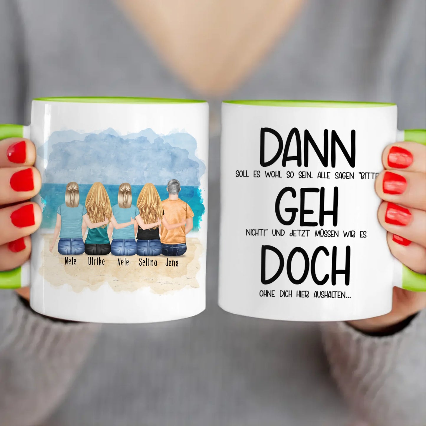 Personalisierte Tasse Kollegen (1 Mann + 4 Frauen) - Abschiedsgeschenk