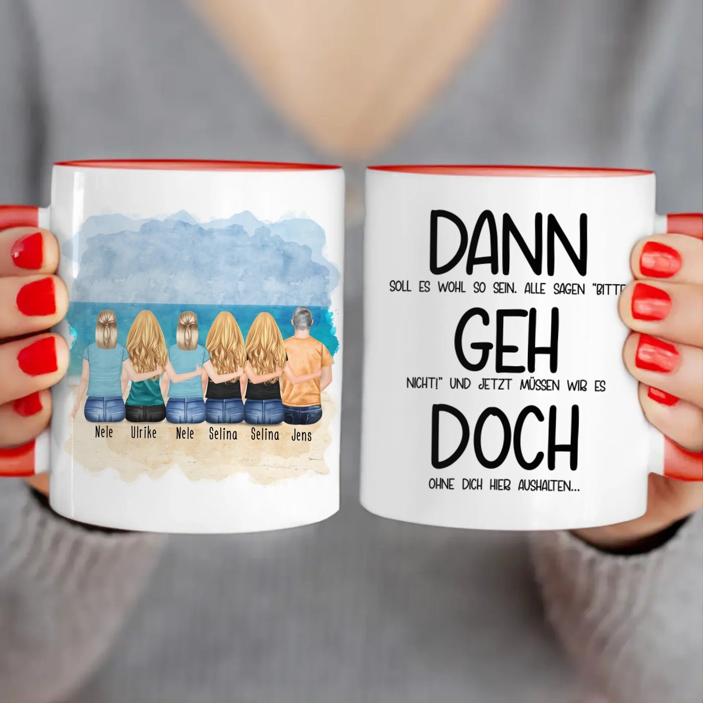 Personalisierte Tasse Kollegen (5 Frauen + 1 Mann) - Abschiedsgeschenk