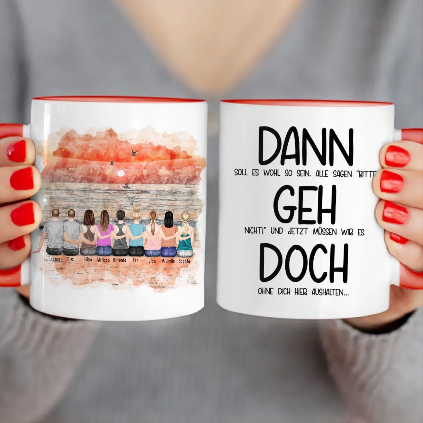 Personalisierte Tasse Kollegen (7 Frauen + 2 Männer) - Abschiedsgeschenk