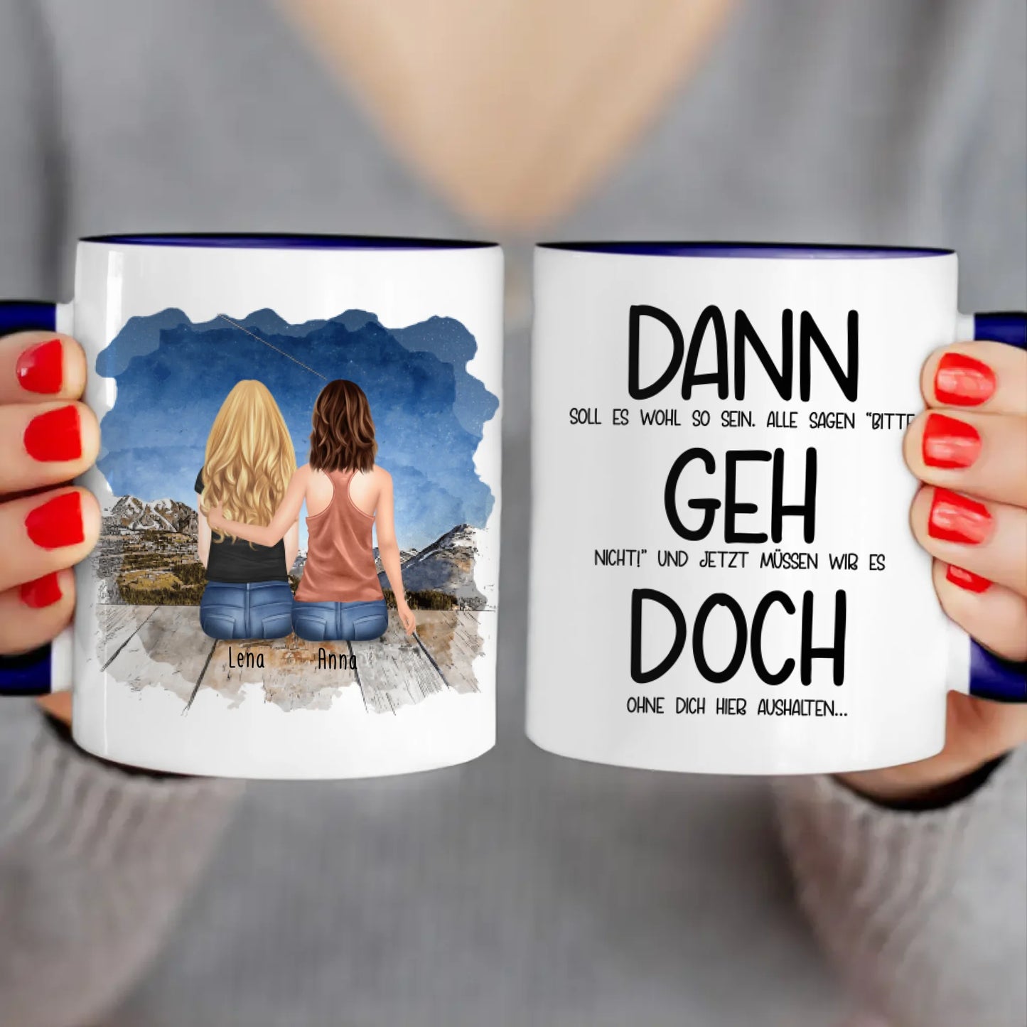 Personalisierte Tasse Kollegen (2 Frauen) - Abschiedsgeschenk
