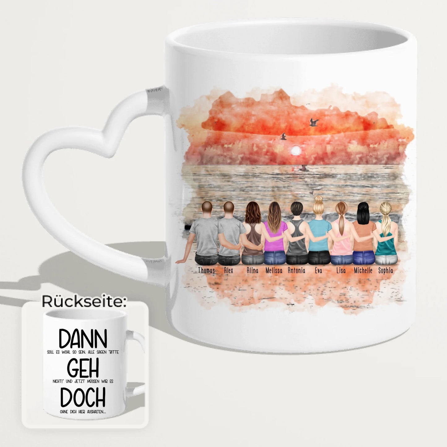 Personalisierte Tasse Kollegen (7 Frauen + 2 Männer) - Abschiedsgeschenk