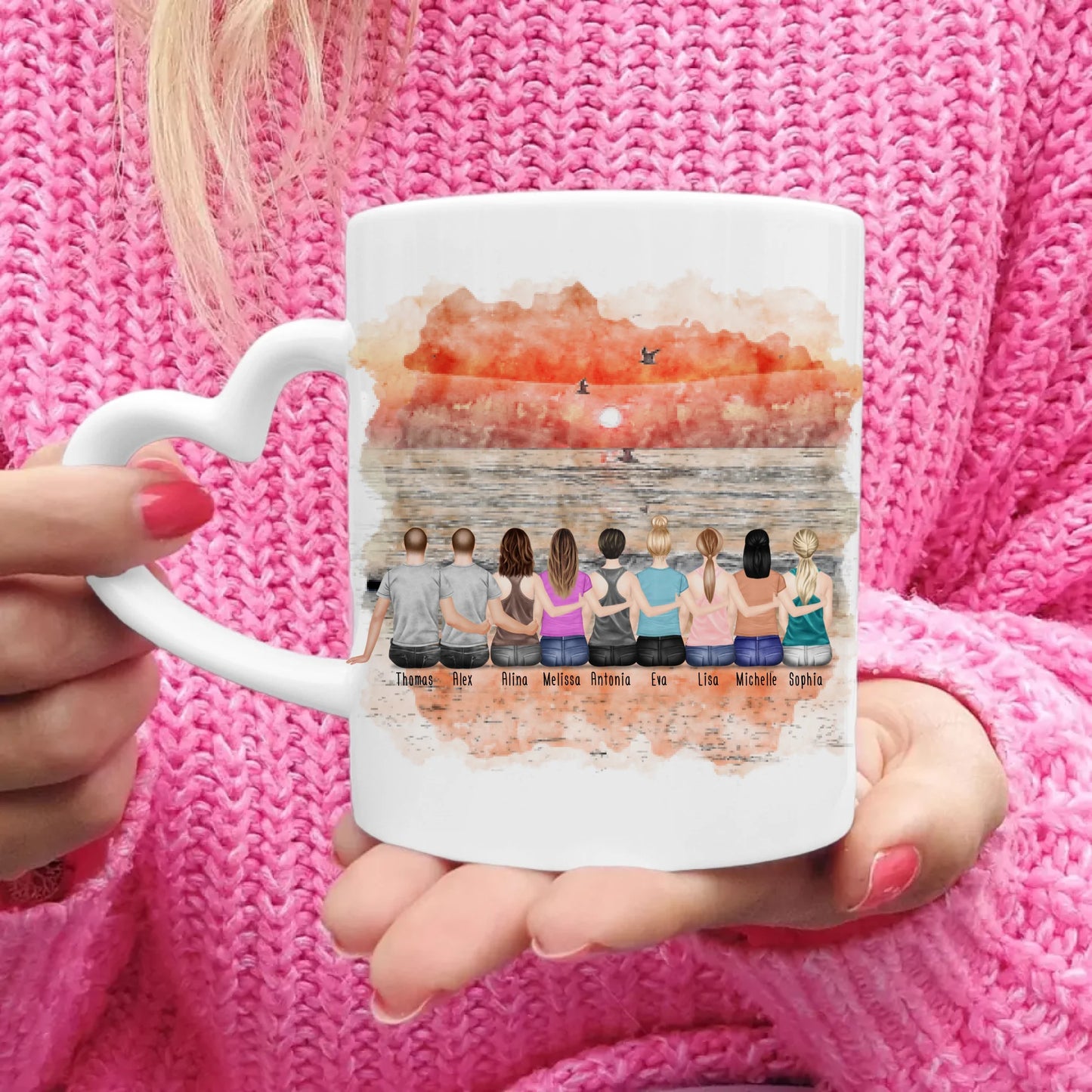 Personalisierte Tasse Kollegen (7 Frauen + 2 Männer) - Abschiedsgeschenk