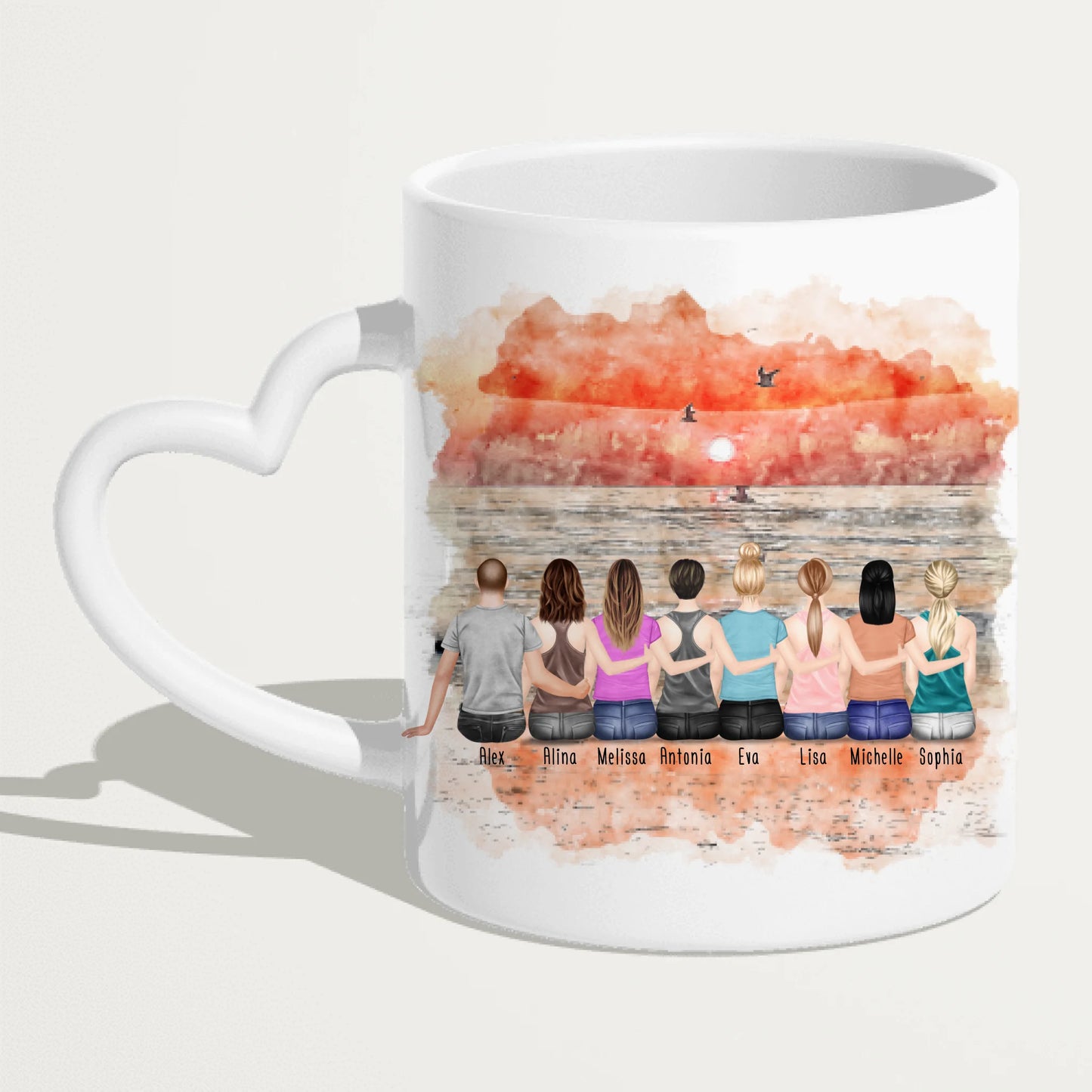 Personalisierte Tasse Kollegen (7 Frauen + 1 Mann) - Abschiedsgeschenk