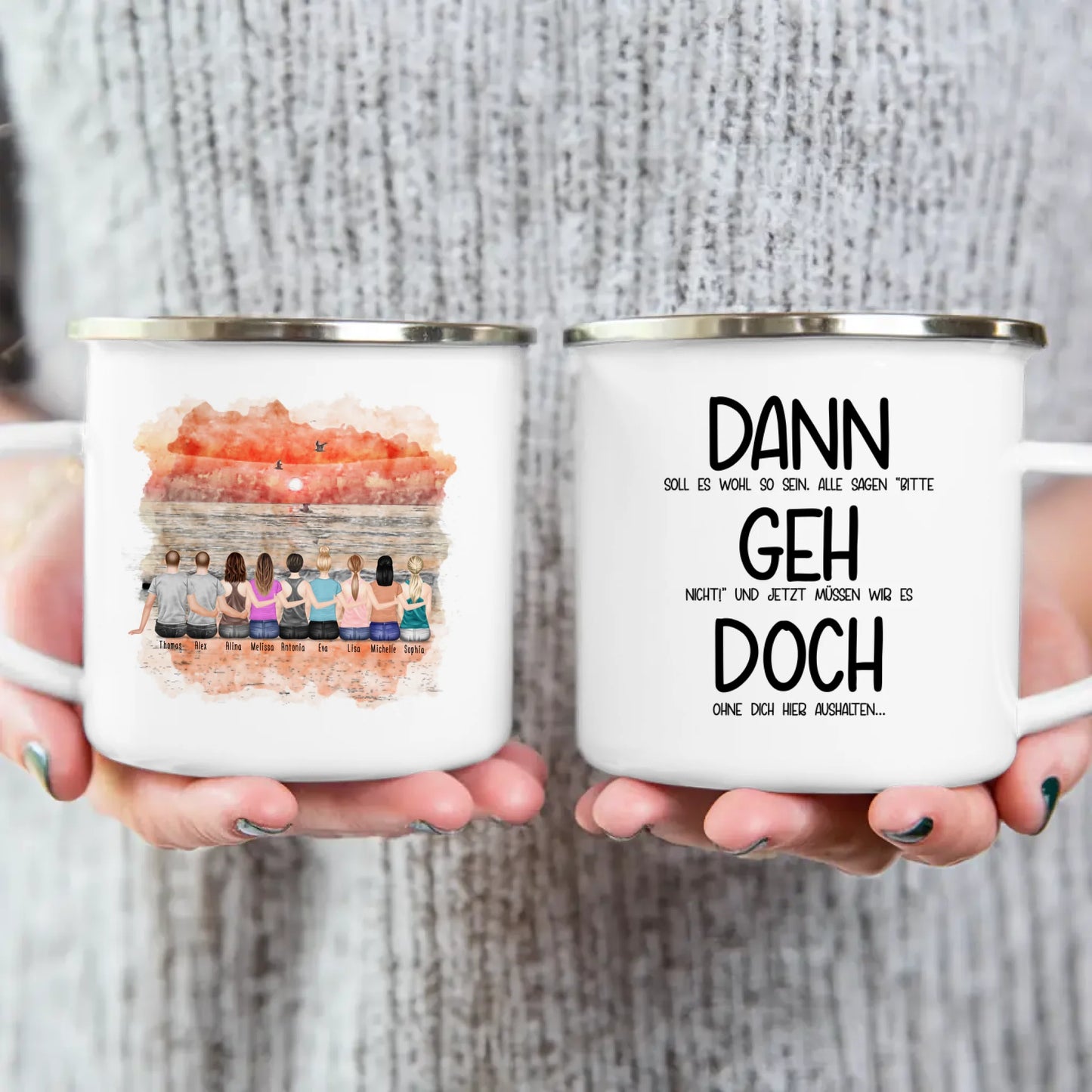 Personalisierte Tasse Kollegen (7 Frauen + 2 Männer) - Abschiedsgeschenk
