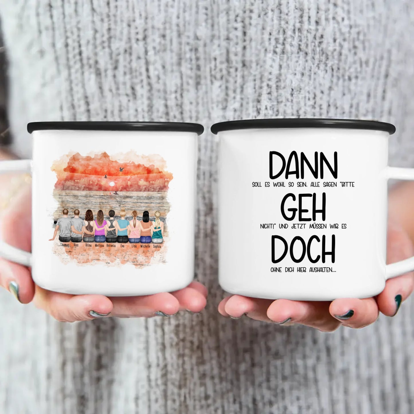 Personalisierte Tasse Kollegen (7 Frauen + 2 Männer) - Abschiedsgeschenk