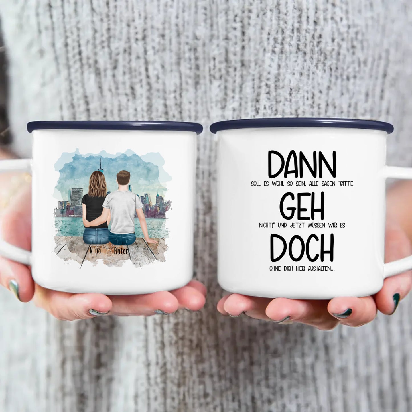 Personalisierte Tasse Kollegen (1 Frau + 1 Mann) - Abschiedsgeschenk