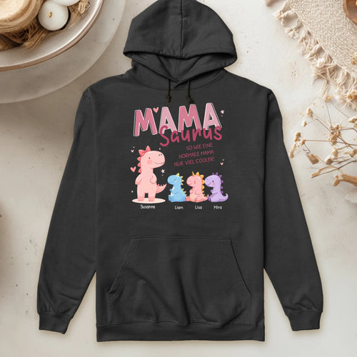 Personalisierter Hoodie - Mamasaurus mit 1-10 Kindern