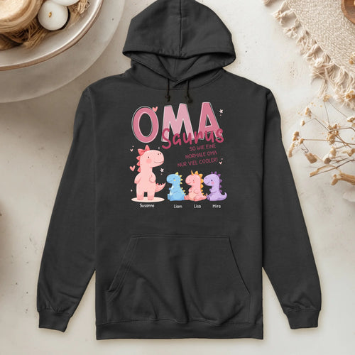 Personalisierter Hoodie - Omasaurus mit 1-10 Kindern
