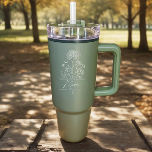 Personalisierter Thermo Cup - Geburtsblume