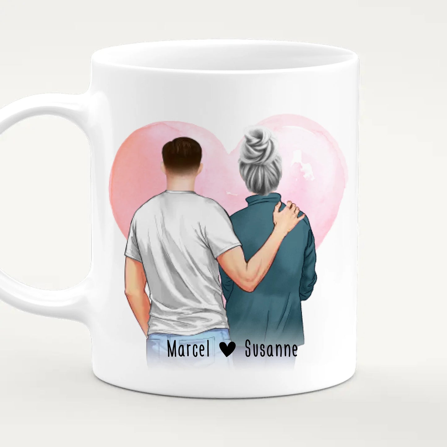 Personalisierte Tasse - Mutter/Mama + Sohn (stehend)