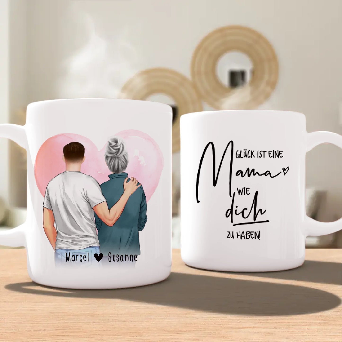 Personalisierte Tasse - Mutter/Mama + Sohn (stehend)
