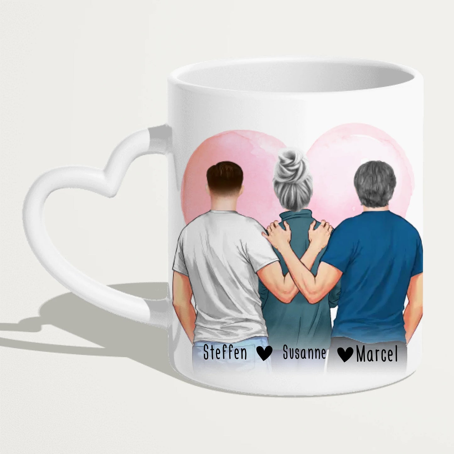 Personalisierte Tasse - Mutter/Mama + 2 Söhne (stehend)