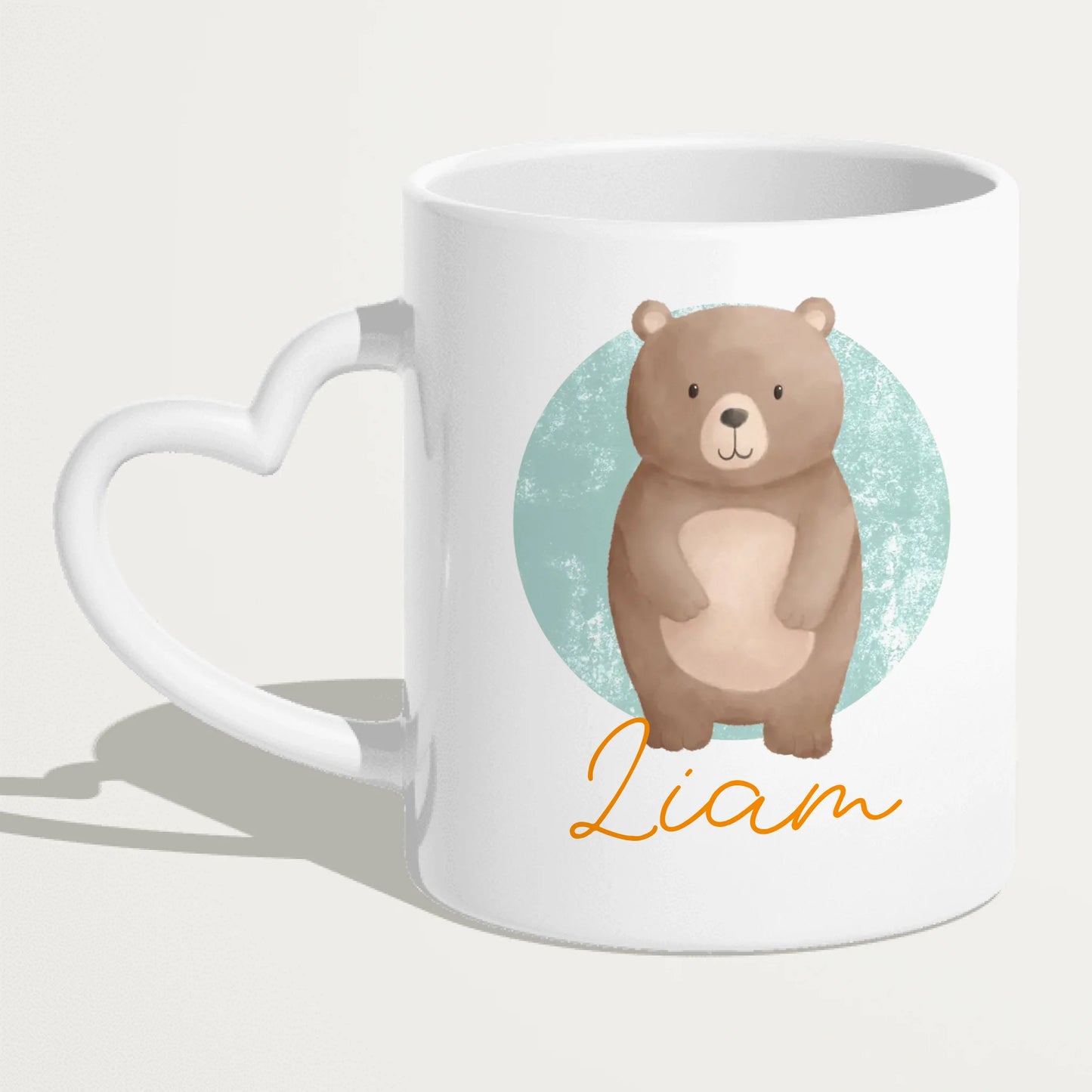 Personalisierte Kindertasse mit Jungletier und Namen