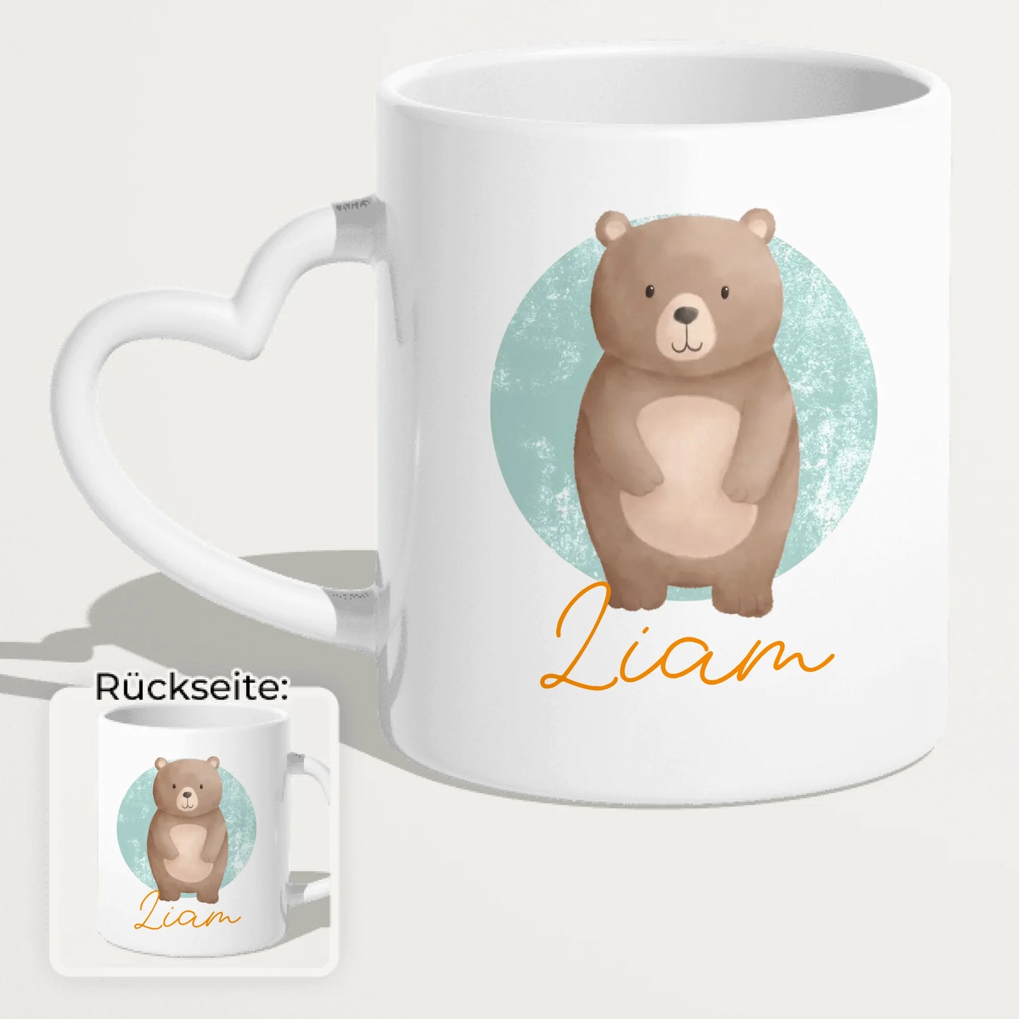 Personalisierte Kindertasse mit Jungletier und Namen