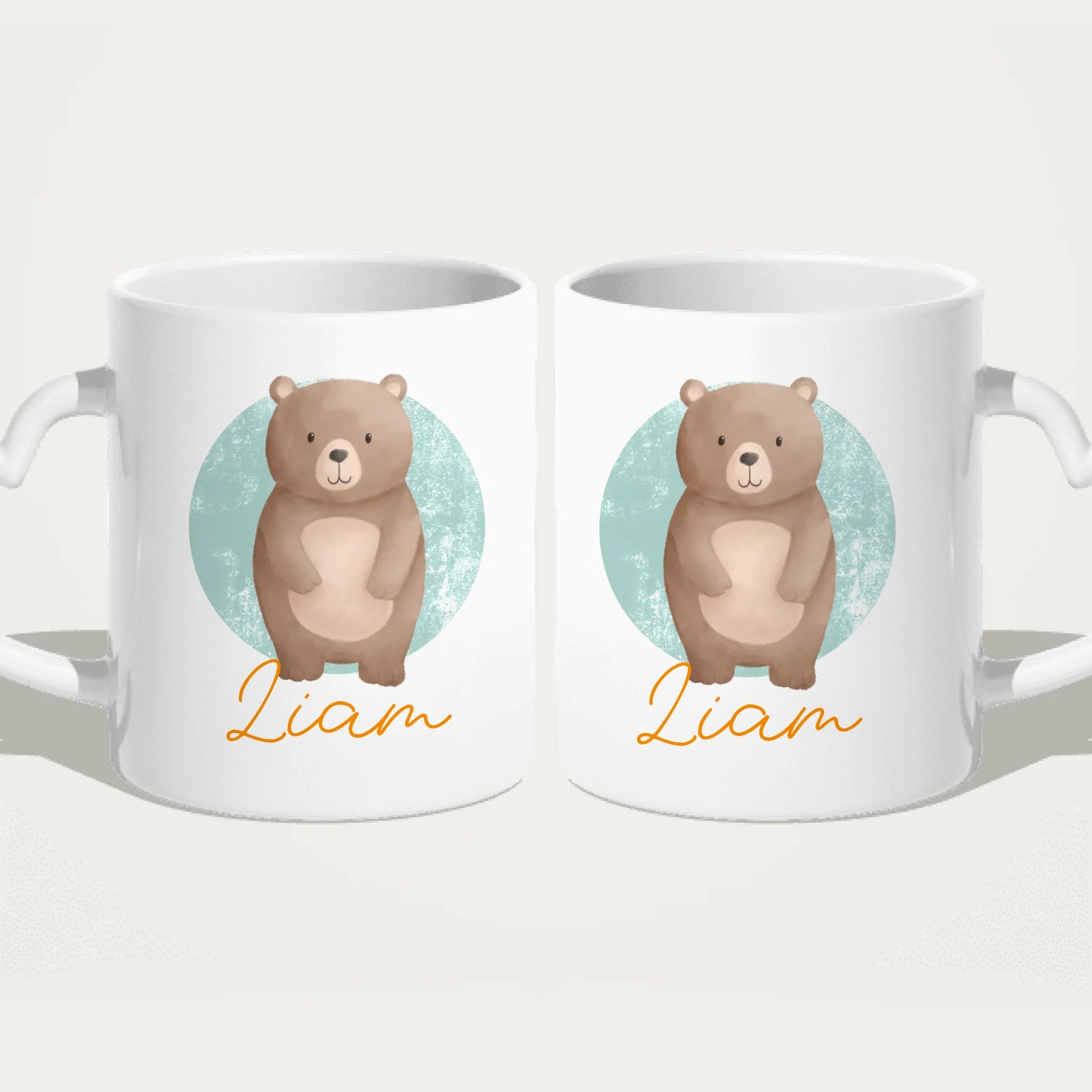 Personalisierte Kindertasse mit Jungletier und Namen