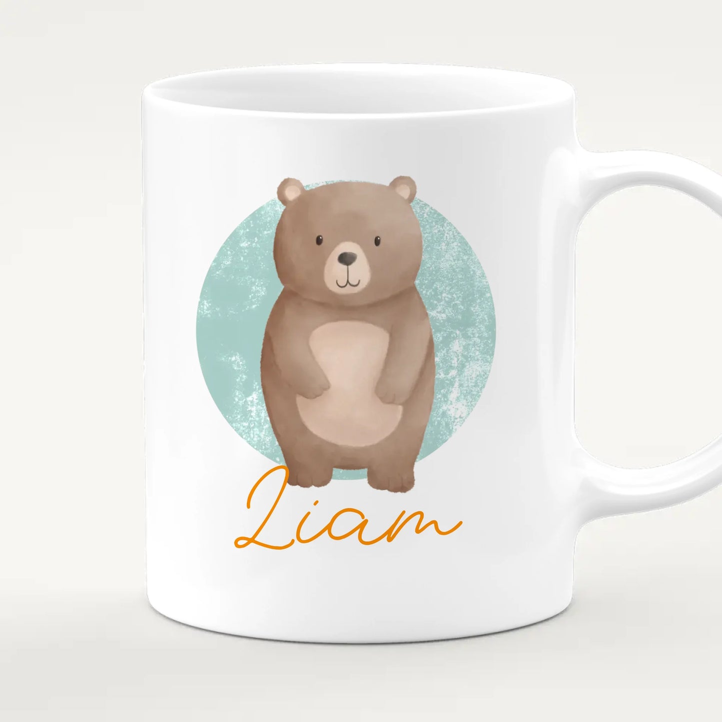 Personalisierte Kindertasse mit Jungletier und Namen
