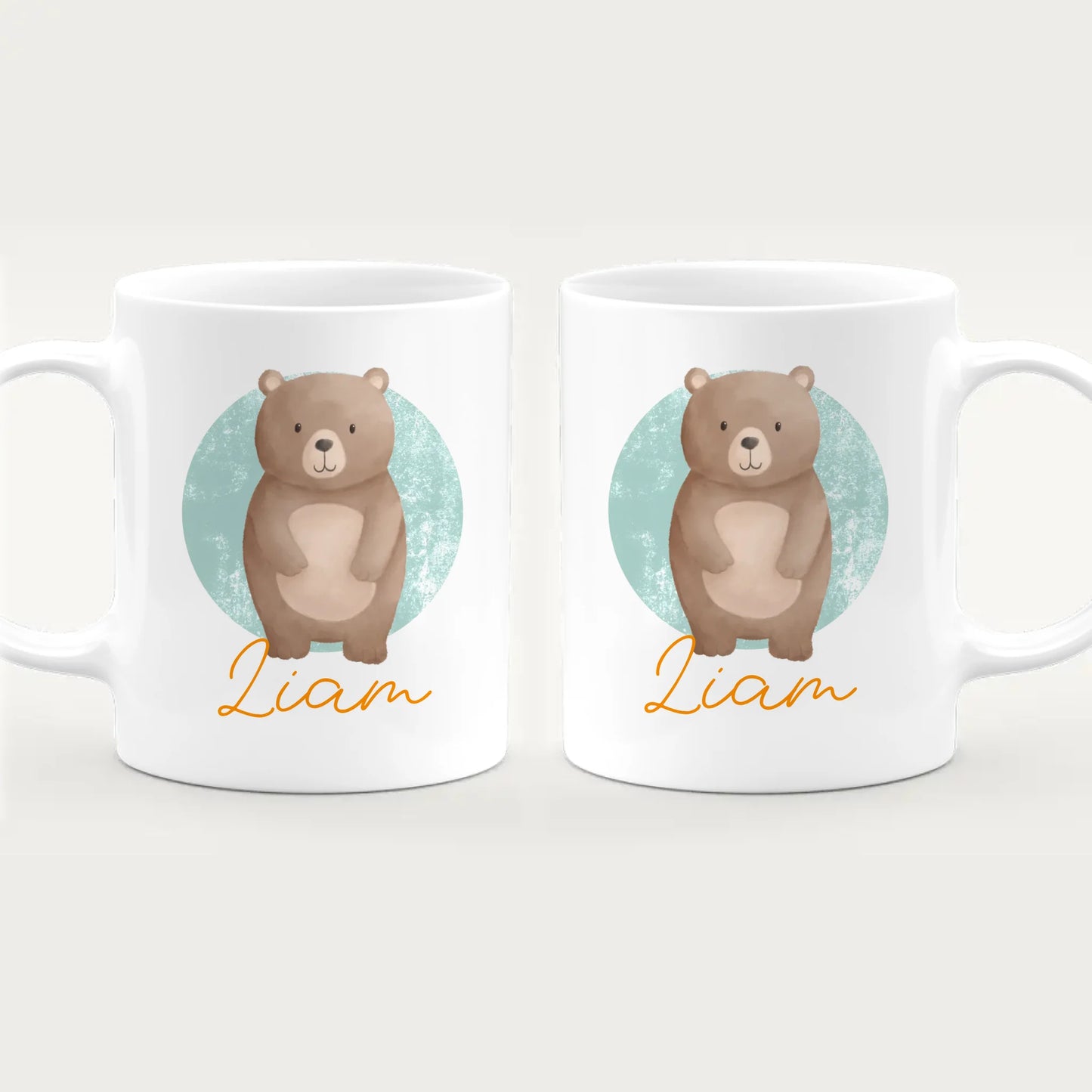 Personalisierte Kindertasse mit Jungletier und Namen