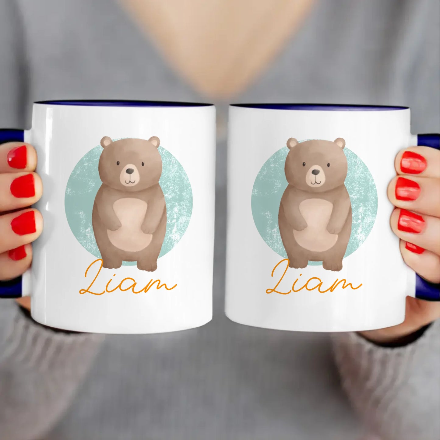 Personalisierte Kindertasse mit Jungletier und Namen