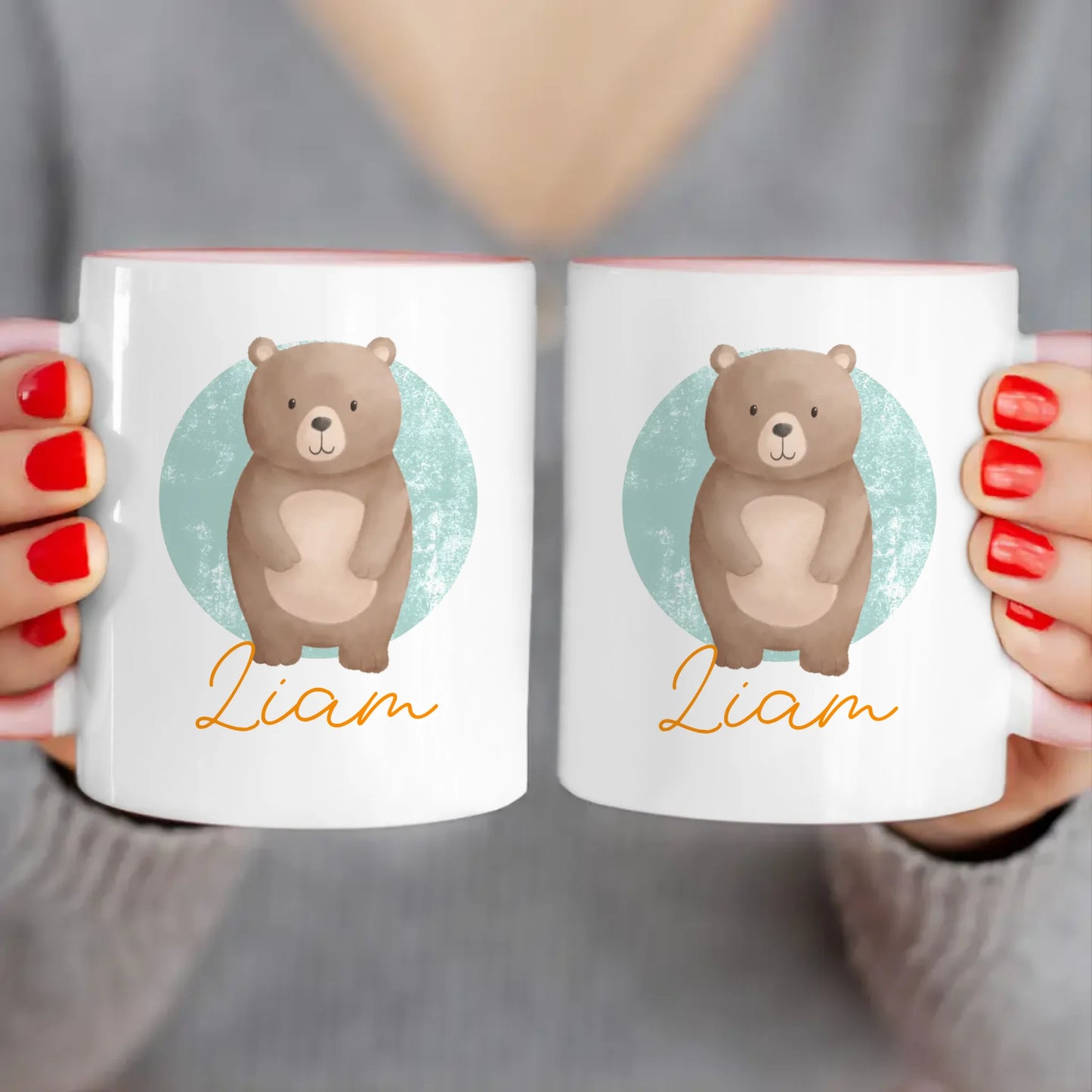 Personalisierte Kindertasse mit Jungletier und Namen