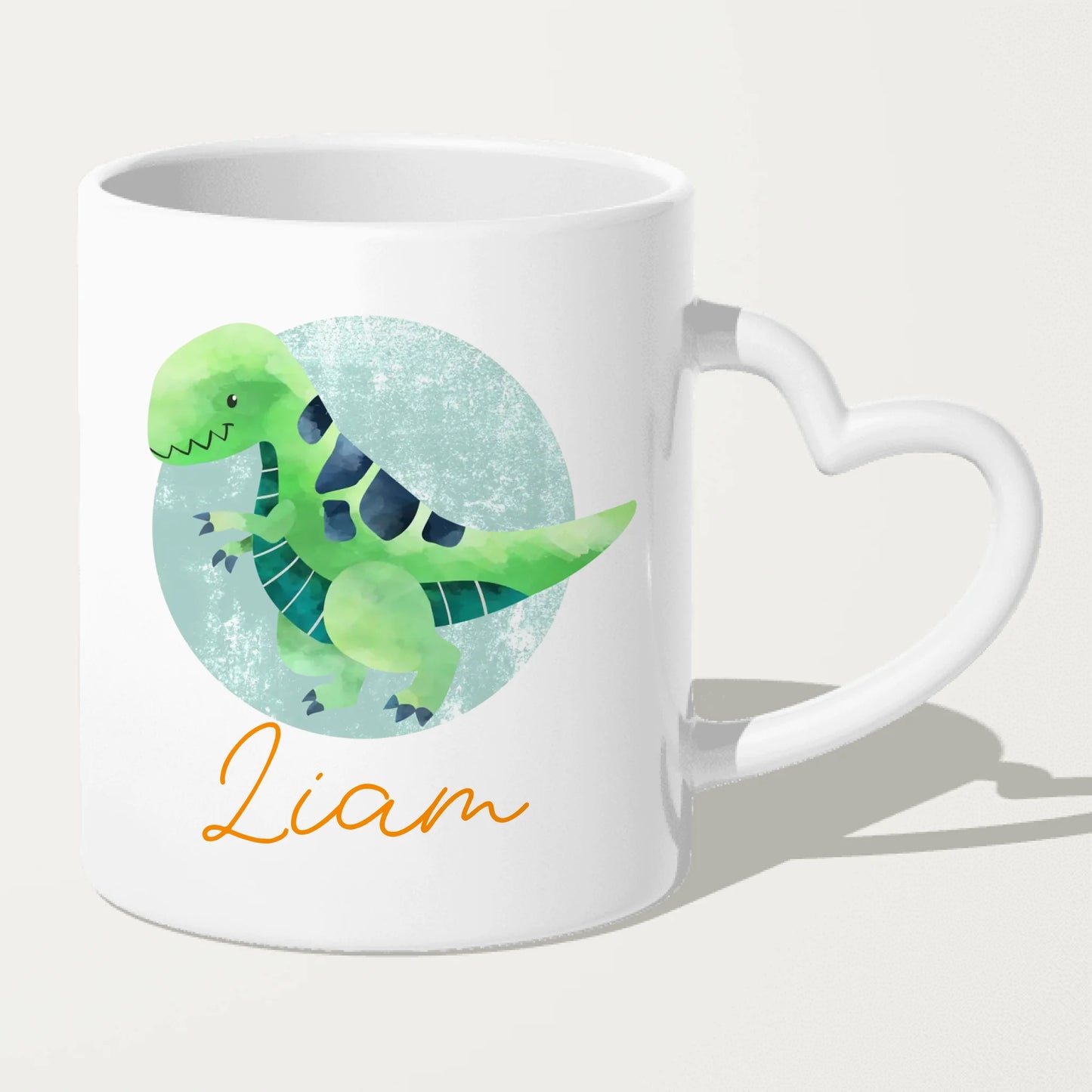 Personalisierte Kindertasse mit Dino und Namen