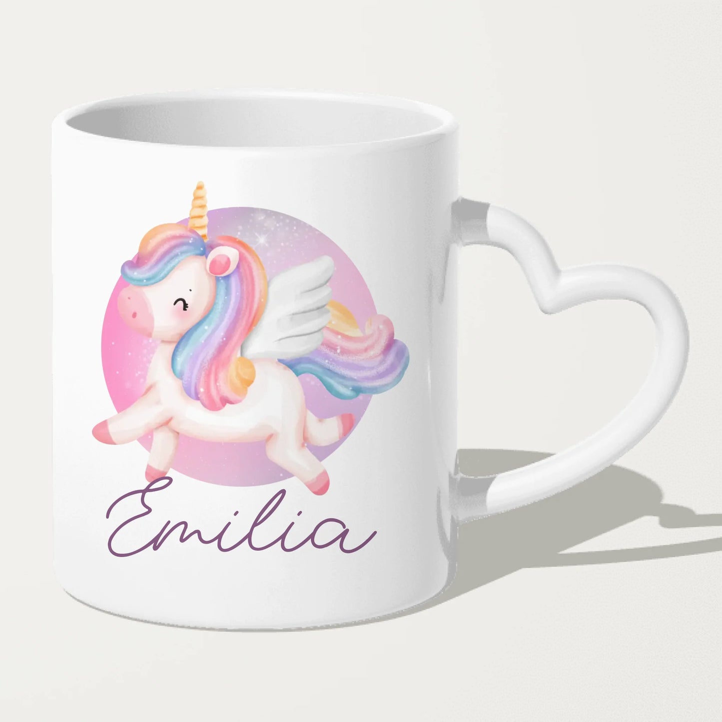 Personalisierte Kindertasse mit Einhorn und Namen